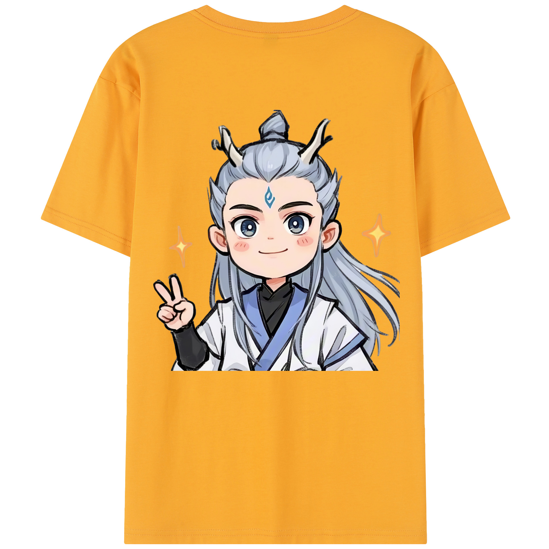 （画像用） Ne Zha 2 ナタ 魔童の大暴れ 綿100％半袖Tシャツ（背面プリント）