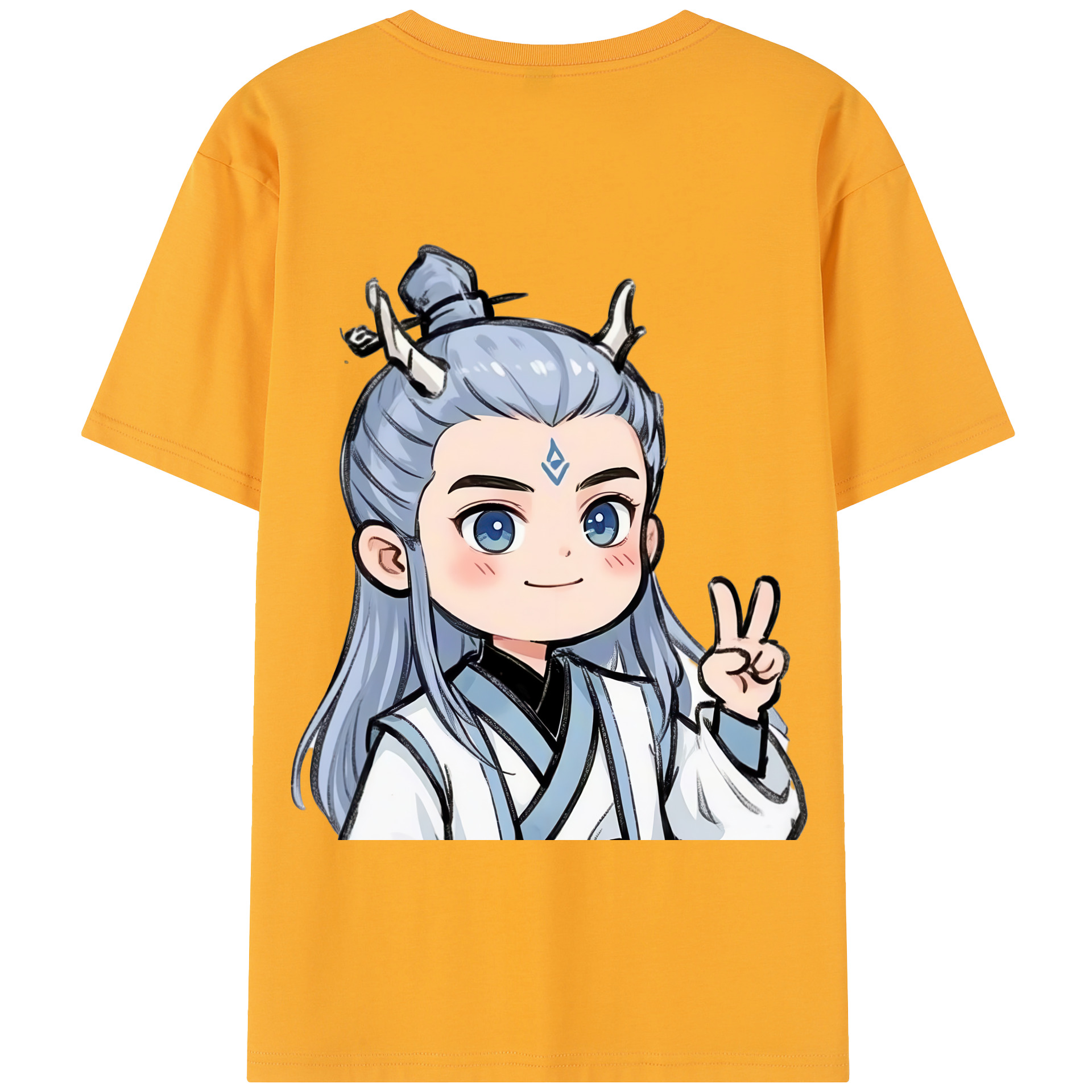 （画像用） Ne Zha 2 ナタ 魔童の大暴れ 綿100％半袖Tシャツ（背面プリント）