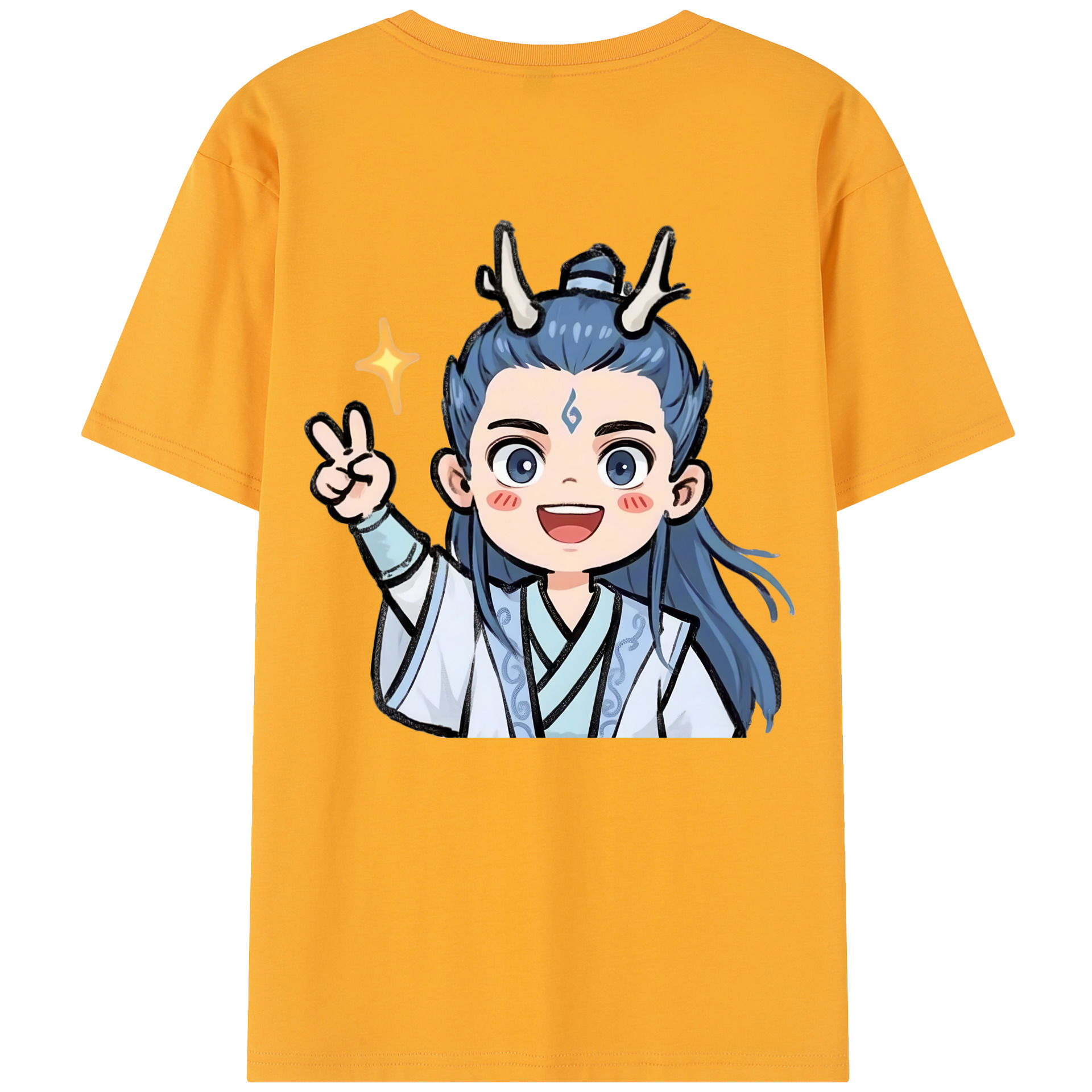 （画像用） Ne Zha 2 ナタ 魔童の大暴れ 綿100％半袖Tシャツ（背面プリント）