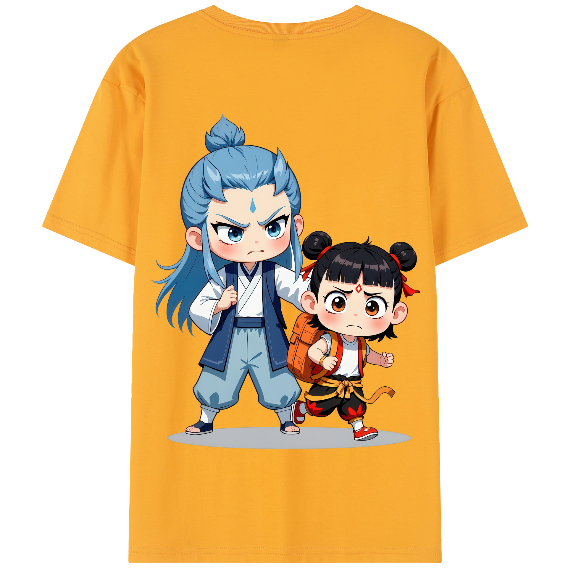 （画像用） Ne Zha 2 ナタ 魔童の大暴れ 綿100％半袖Tシャツ（背面プリント）