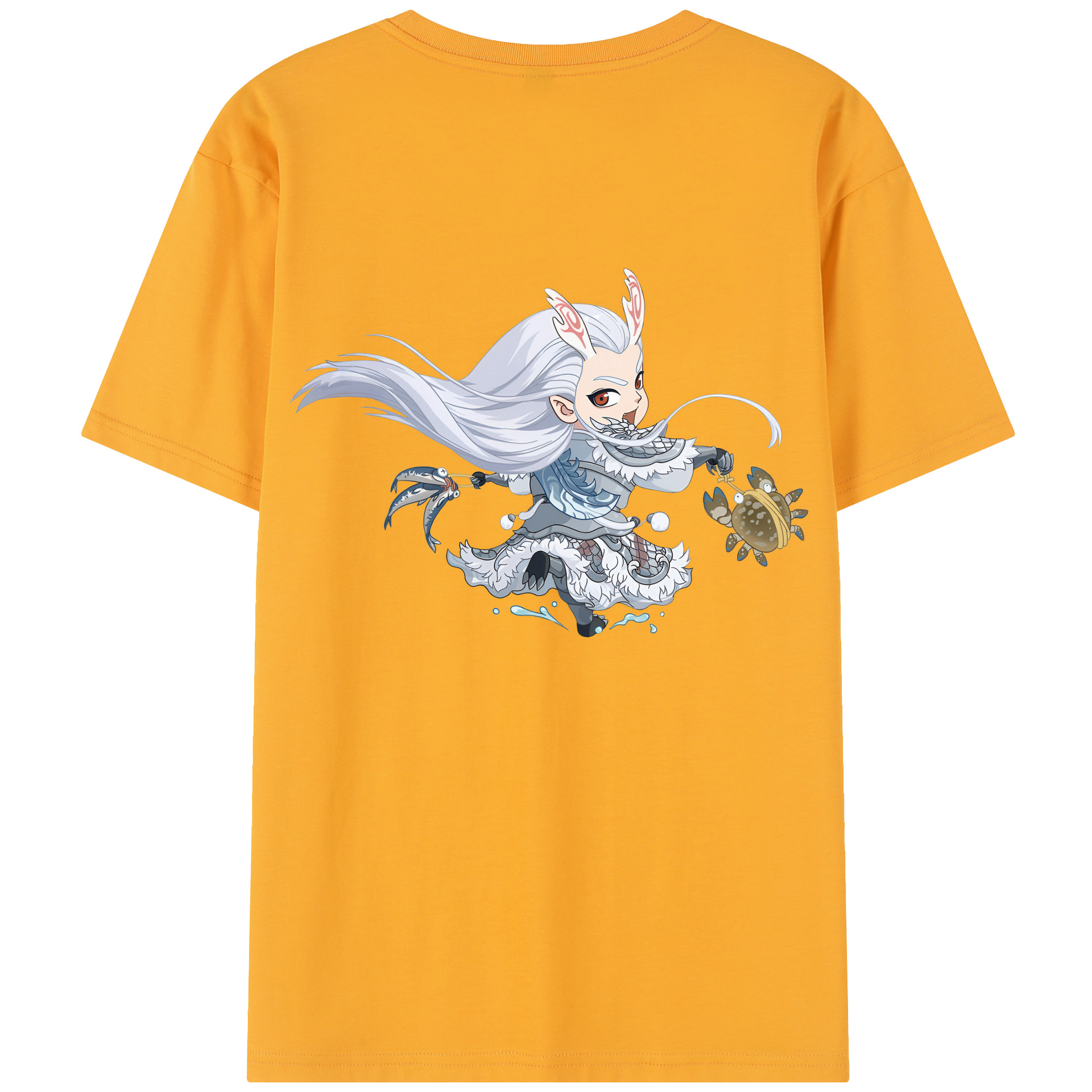 （画像用） Ne Zha 2 ナタ 魔童の大暴れ 綿100％半袖Tシャツ（背面プリント）