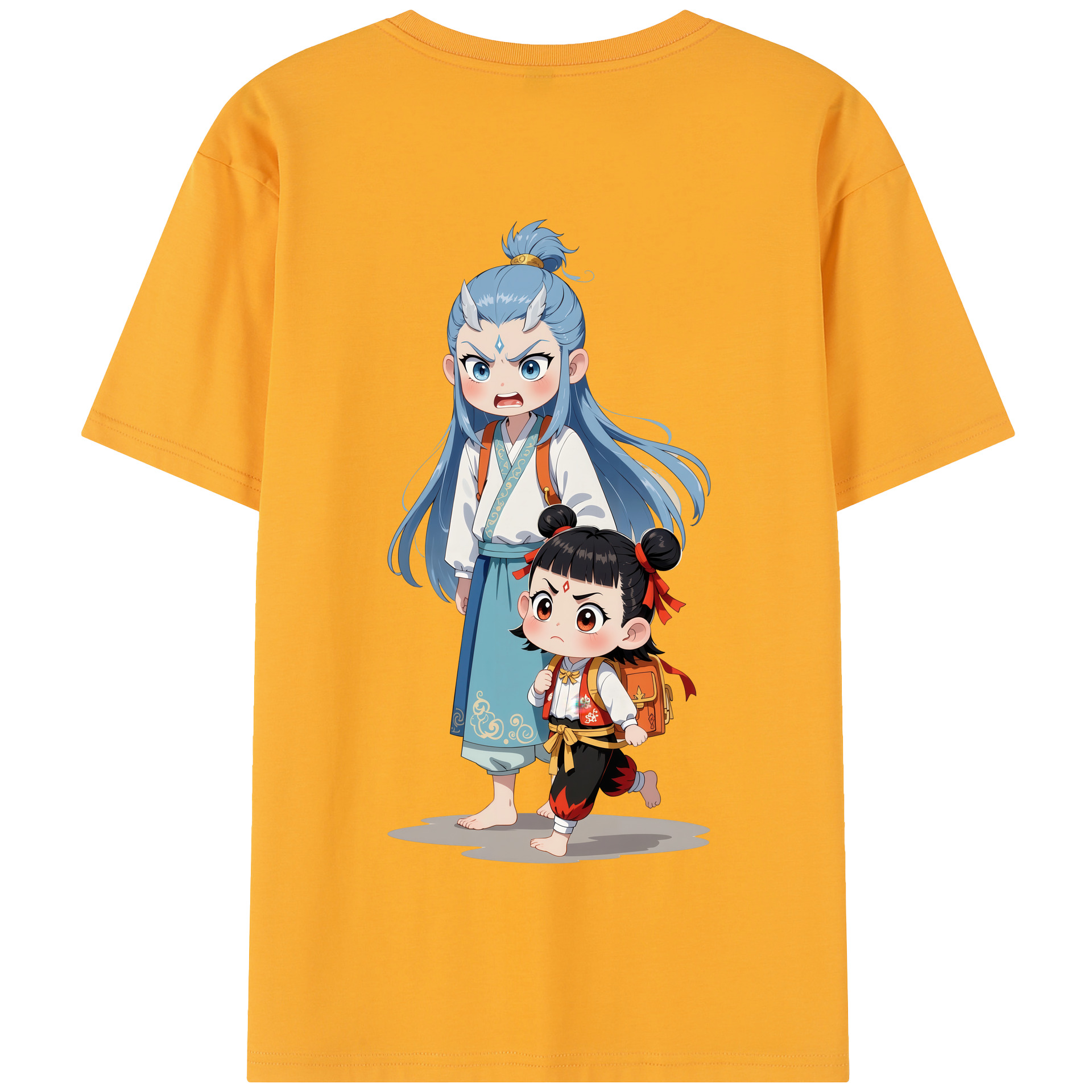 （画像用） Ne Zha 2 ナタ 魔童の大暴れ 綿100％半袖Tシャツ（背面プリント）