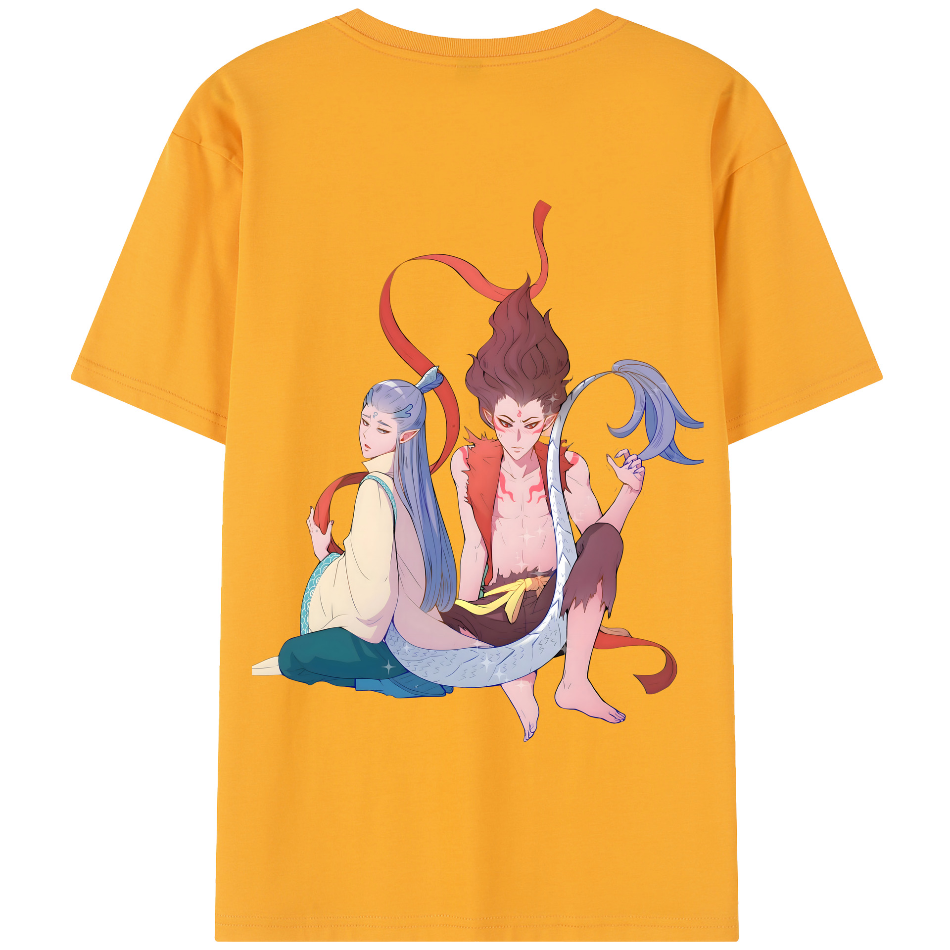 （画像用） Ne Zha 2 ナタ 魔童の大暴れ 綿100％半袖Tシャツ（背面プリント）