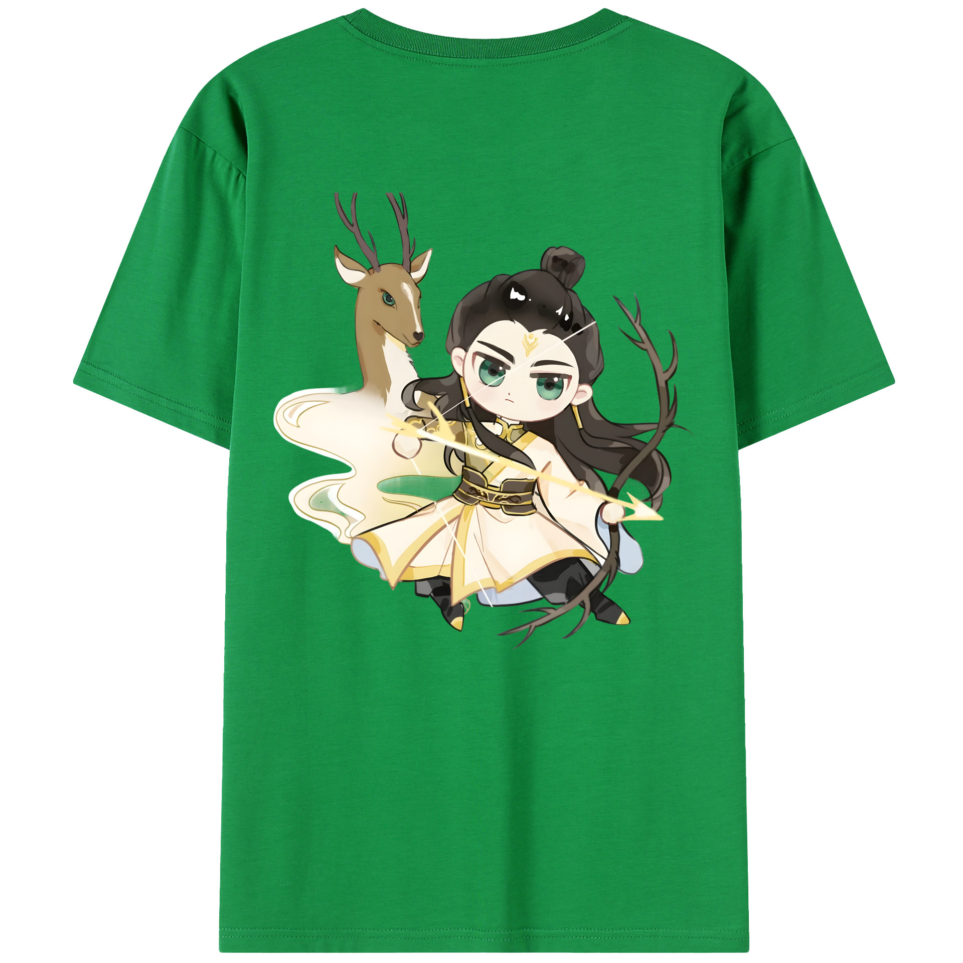 （画像用） Ne Zha 2 ナタ 魔童の大暴れ 綿100％半袖Tシャツ（背面プリント）