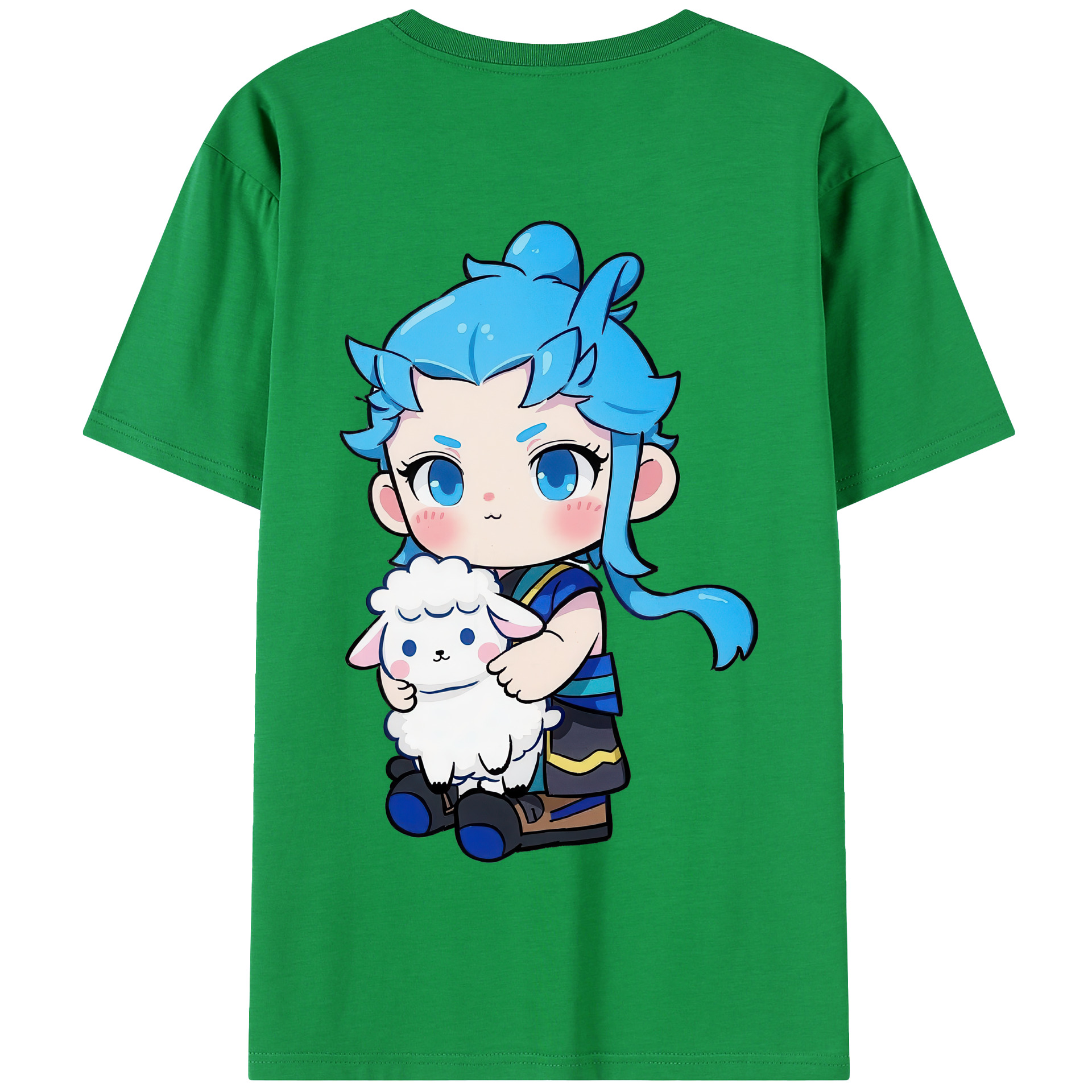 （画像用） Ne Zha 2 ナタ 魔童の大暴れ 綿100％半袖Tシャツ（背面プリント）