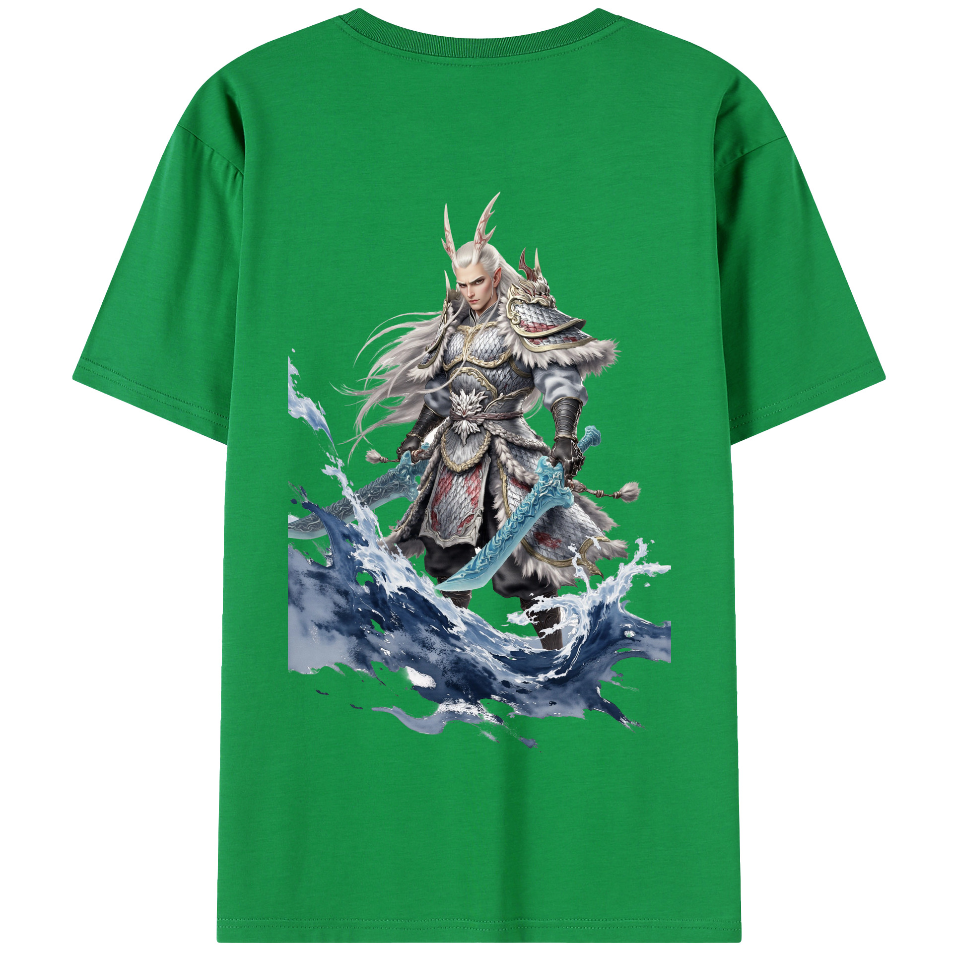 （画像用） Ne Zha 2 ナタ 魔童の大暴れ 綿100％半袖Tシャツ（背面プリント）