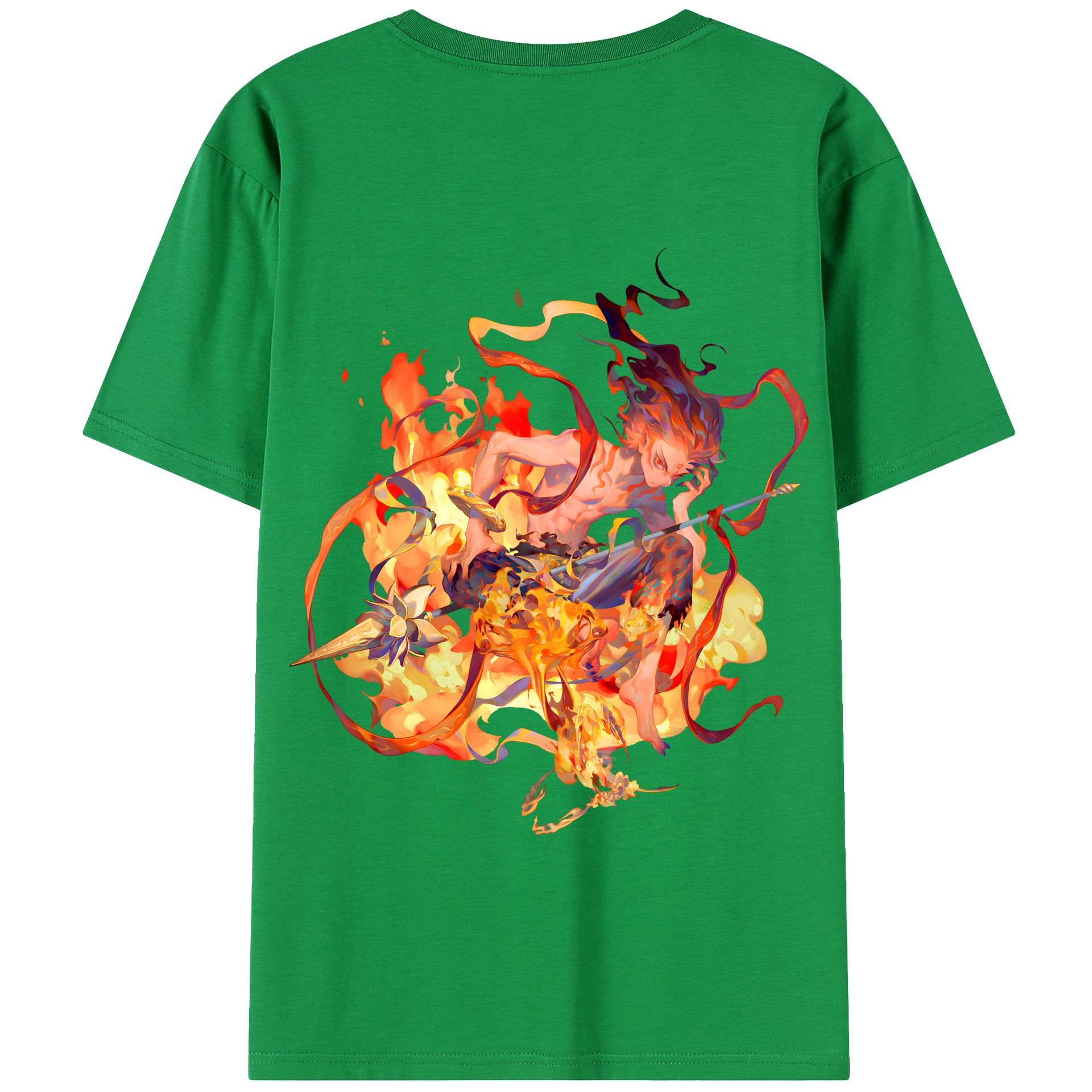 （画像用） Ne Zha 2 ナタ 魔童の大暴れ 綿100％半袖Tシャツ（背面プリント）