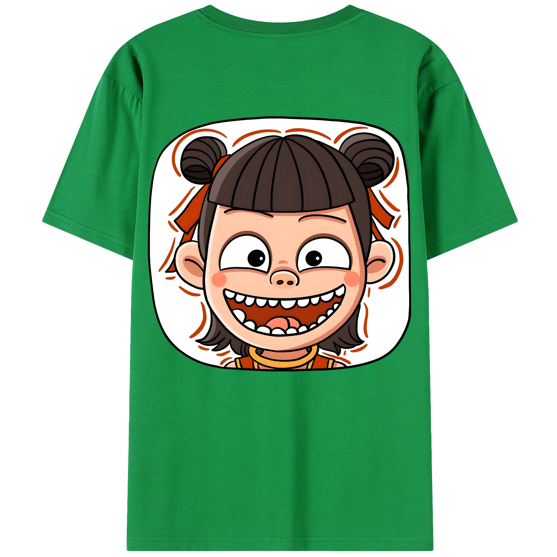 （画像用） Ne Zha 2 ナタ 魔童の大暴れ 綿100％半袖Tシャツ（背面プリント）