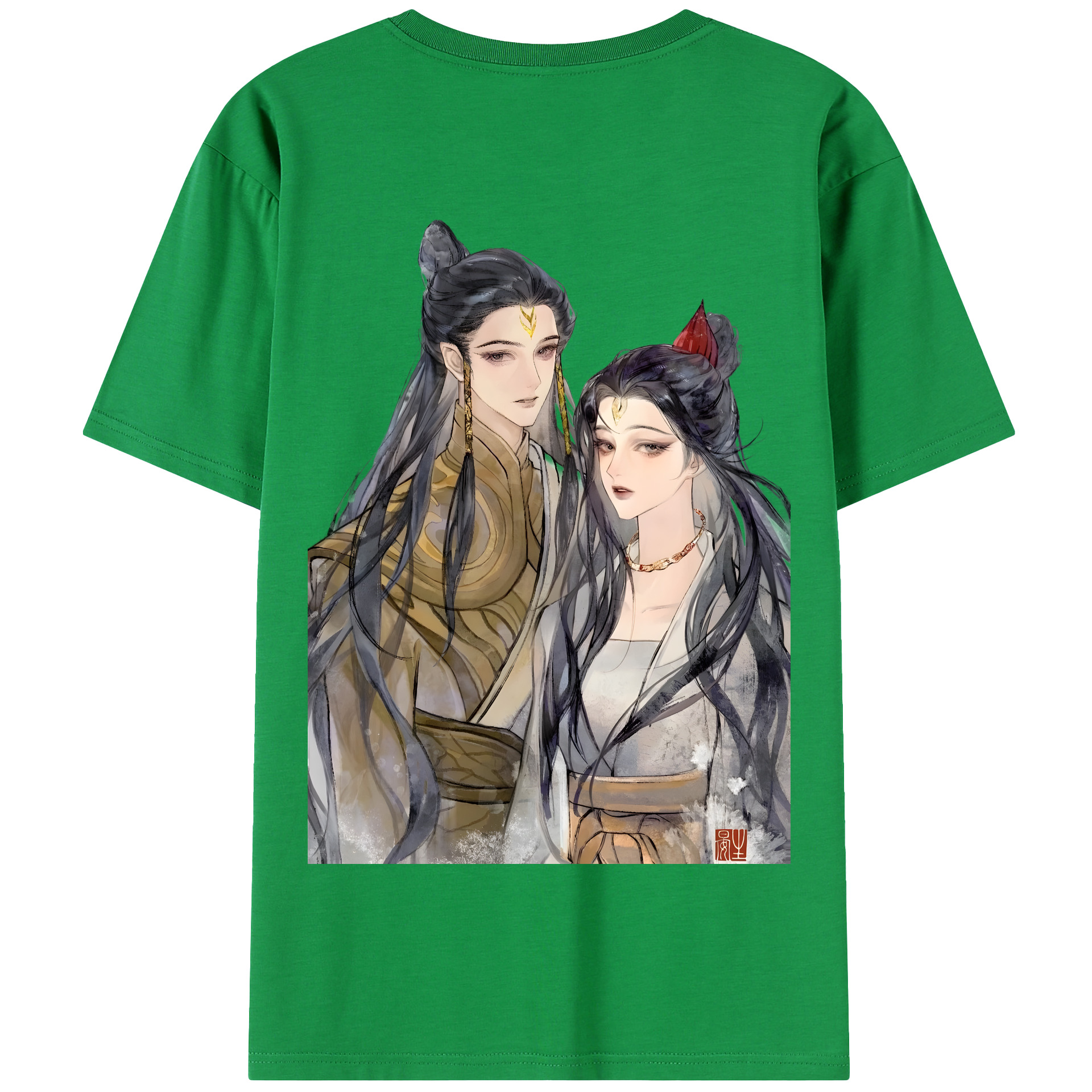 （画像用） Ne Zha 2 ナタ 魔童の大暴れ 綿100％半袖Tシャツ（背面プリント）