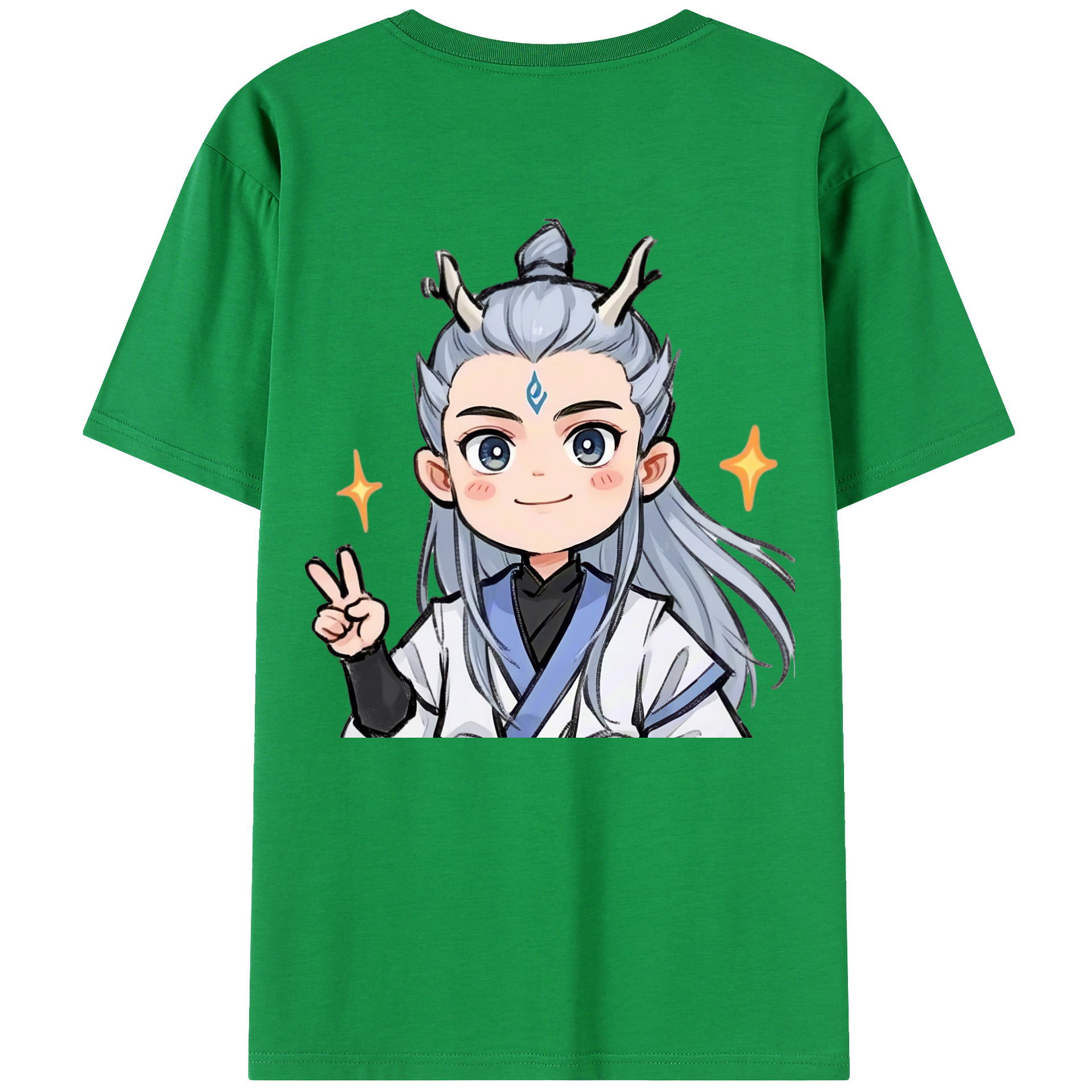 （画像用） Ne Zha 2 ナタ 魔童の大暴れ 綿100％半袖Tシャツ（背面プリント）