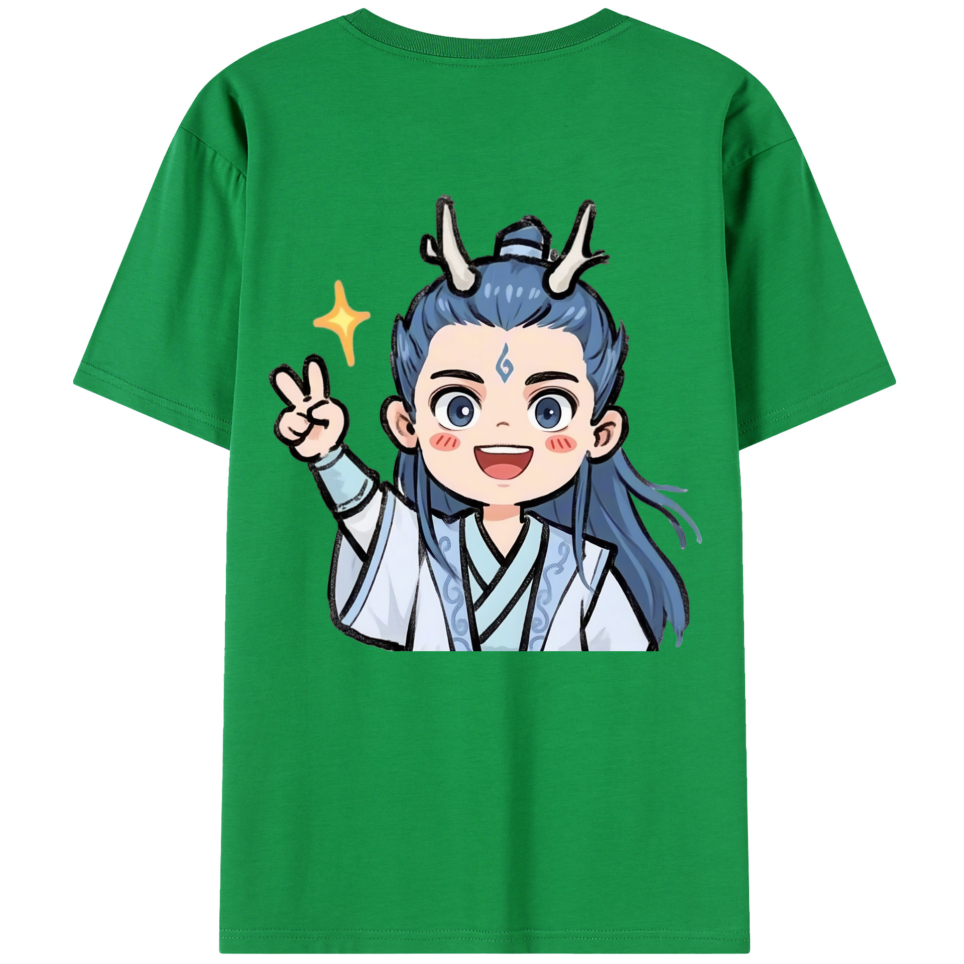 （画像用） Ne Zha 2 ナタ 魔童の大暴れ 綿100％半袖Tシャツ（背面プリント）