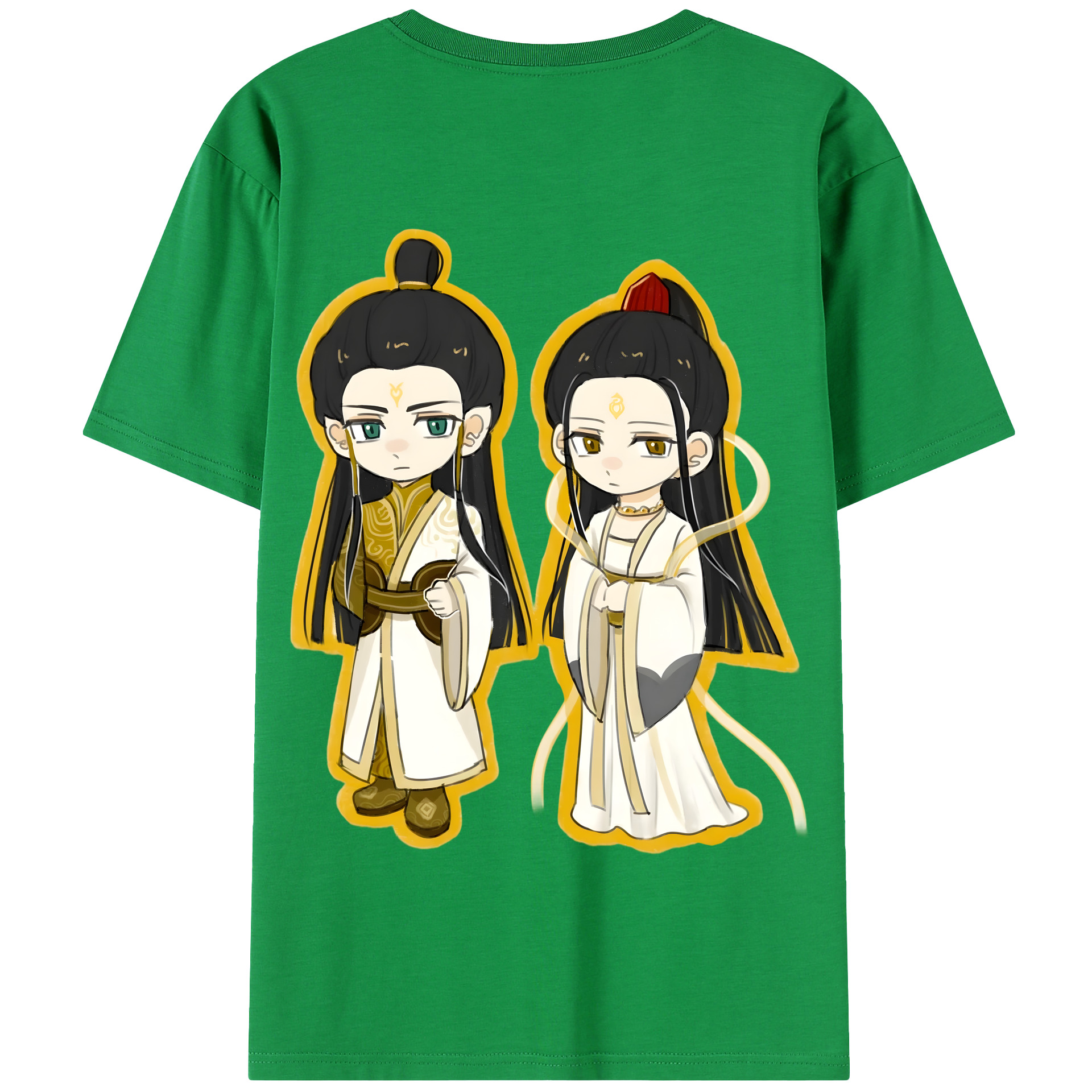 （画像用） Ne Zha 2 ナタ 魔童の大暴れ 綿100％半袖Tシャツ（背面プリント）