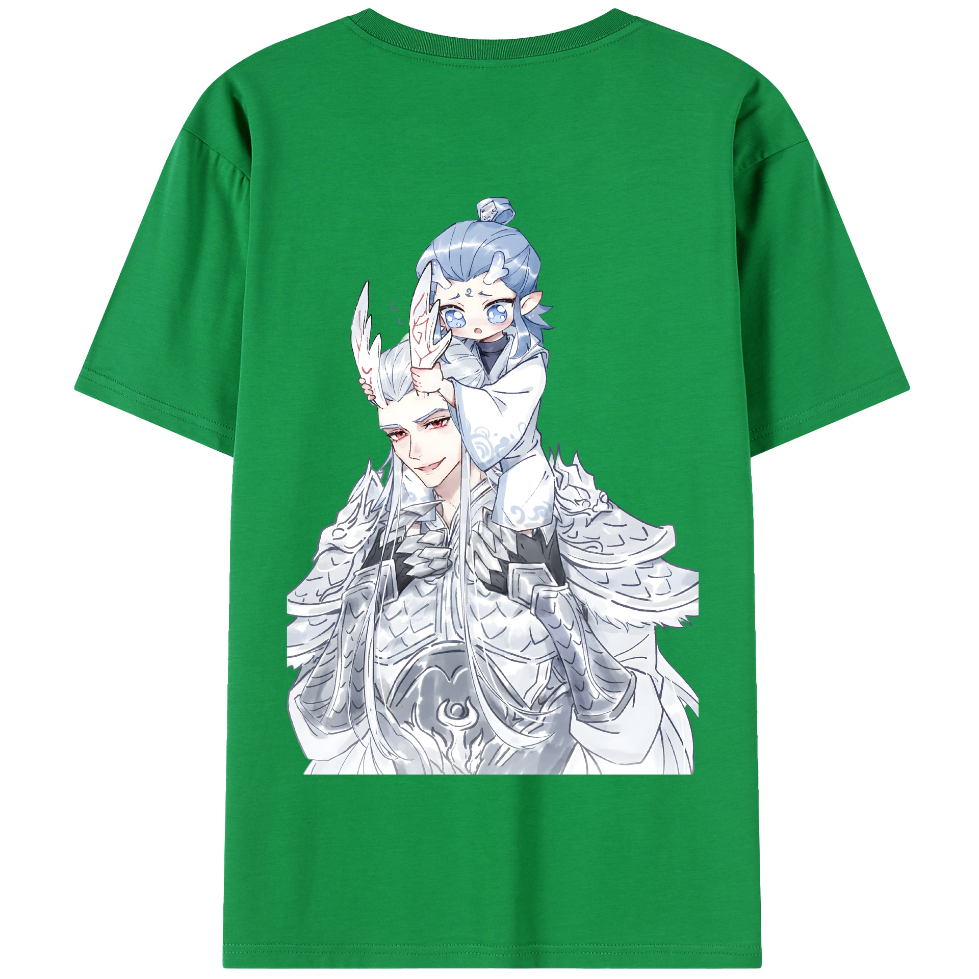 （画像用） Ne Zha 2 ナタ 魔童の大暴れ 綿100％半袖Tシャツ（背面プリント）