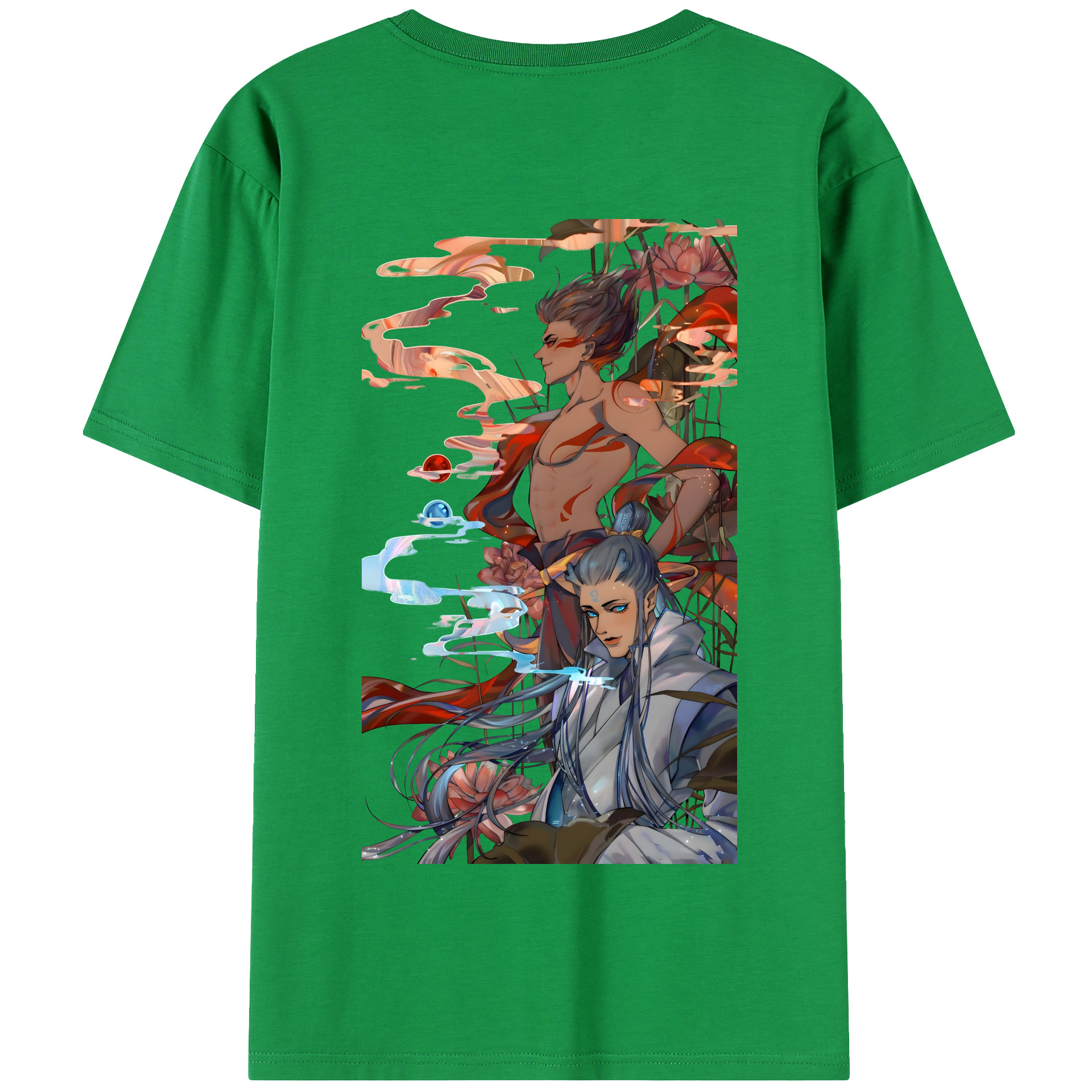 （画像用） Ne Zha 2 ナタ 魔童の大暴れ 綿100％半袖Tシャツ（背面プリント）