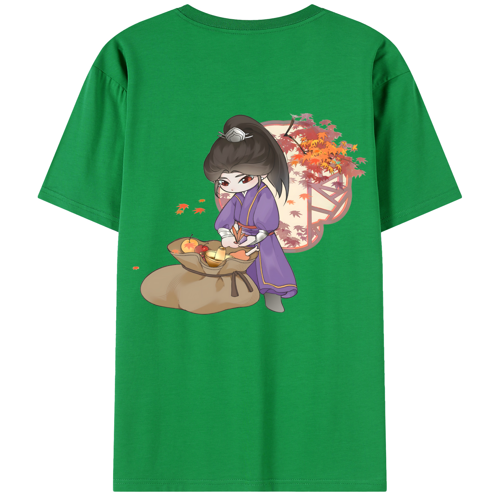 （画像用） Ne Zha 2 ナタ 魔童の大暴れ 綿100％半袖Tシャツ（背面プリント）