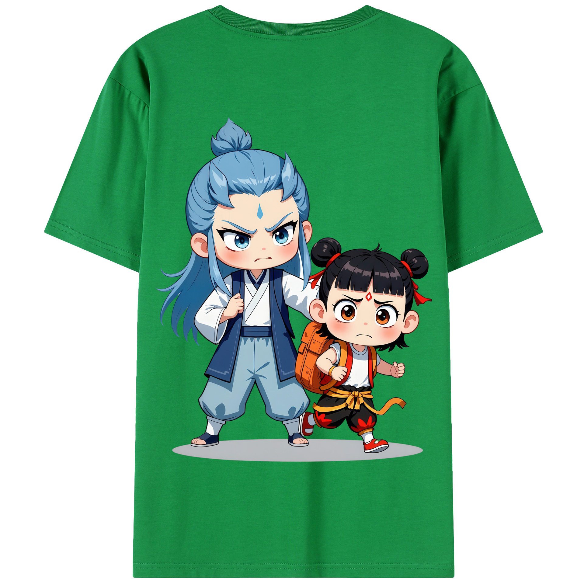 （画像用） Ne Zha 2 ナタ 魔童の大暴れ 綿100％半袖Tシャツ（背面プリント）