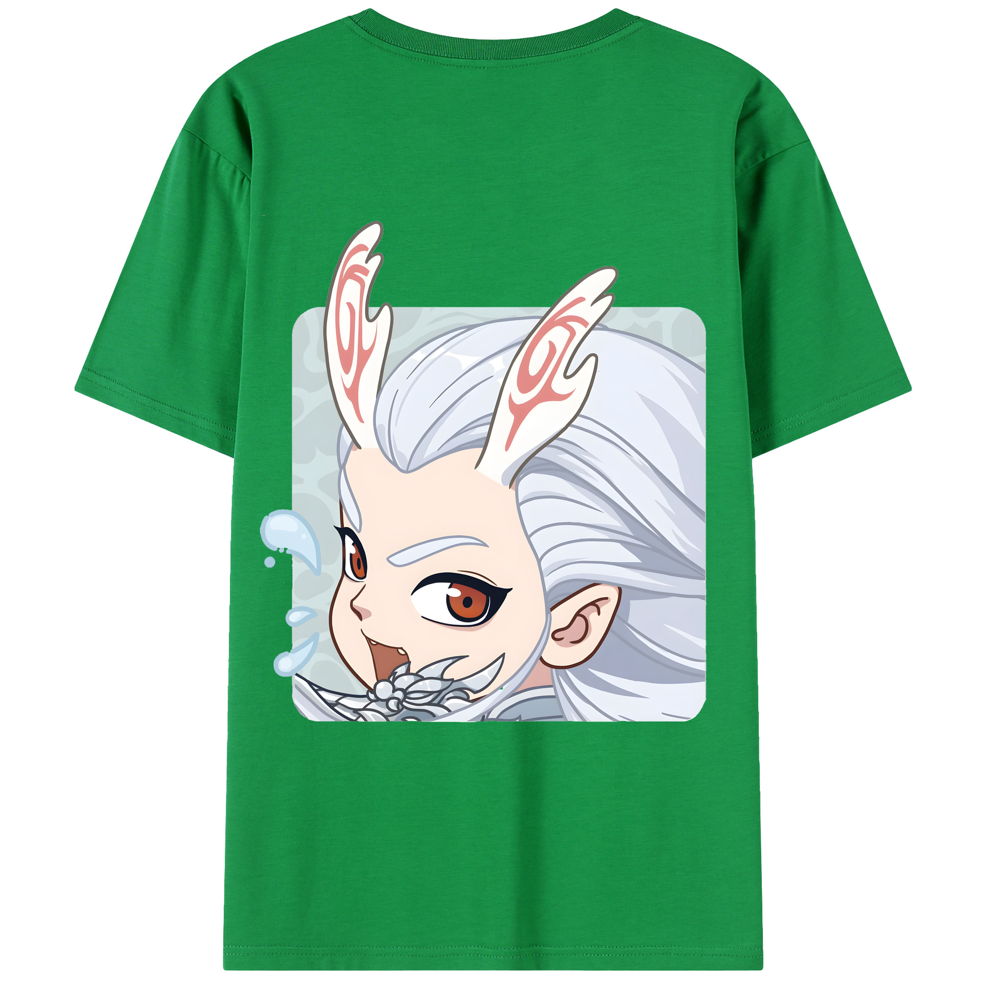 （画像用） Ne Zha 2 ナタ 魔童の大暴れ 綿100％半袖Tシャツ（背面プリント）