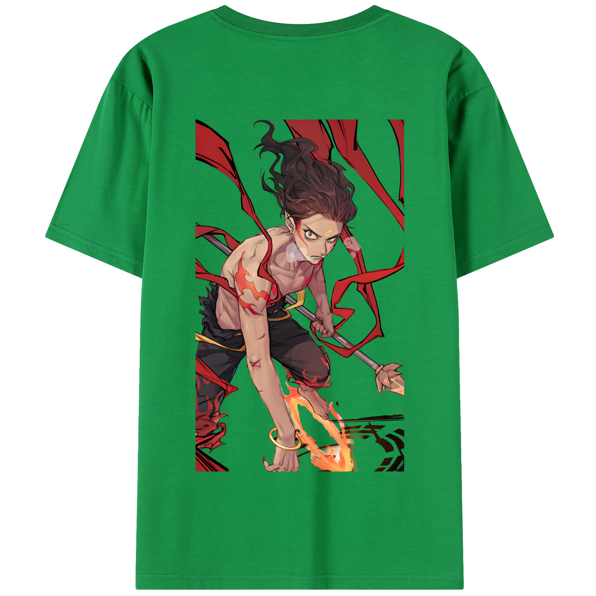 （画像用） Ne Zha 2 ナタ 魔童の大暴れ 綿100％半袖Tシャツ（背面プリント）
