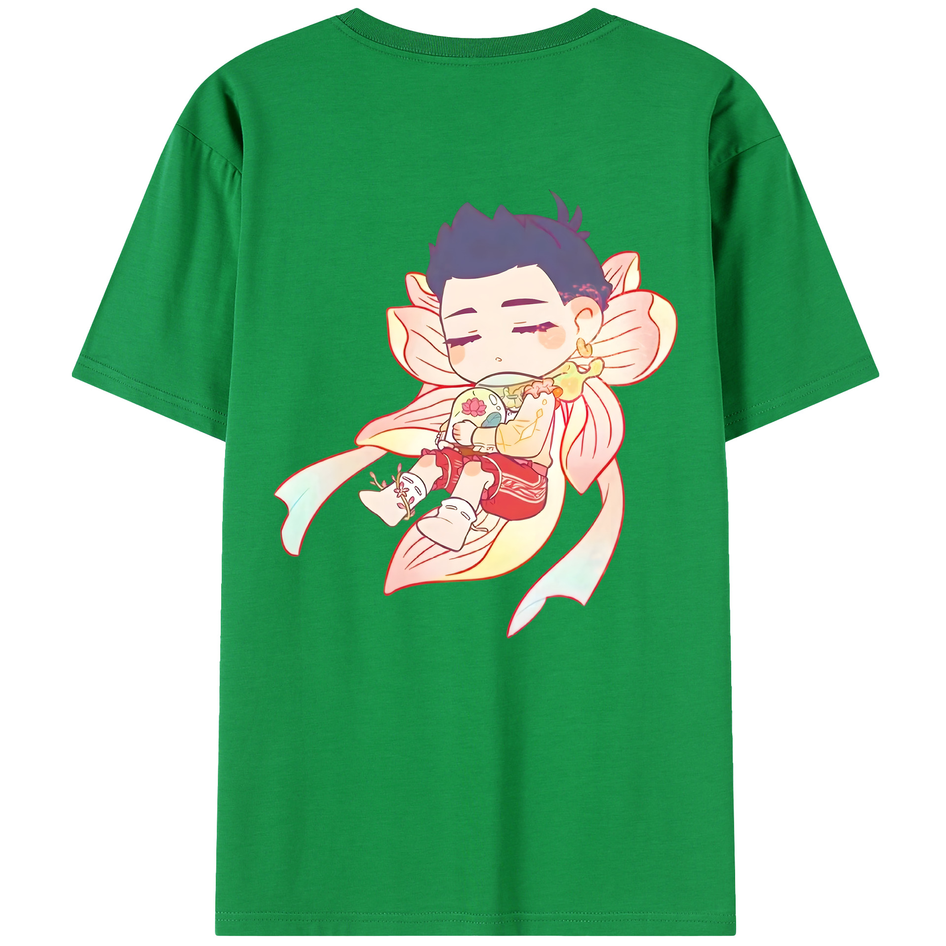 （画像用） Ne Zha 2 ナタ 魔童の大暴れ 綿100％半袖Tシャツ（背面プリント）
