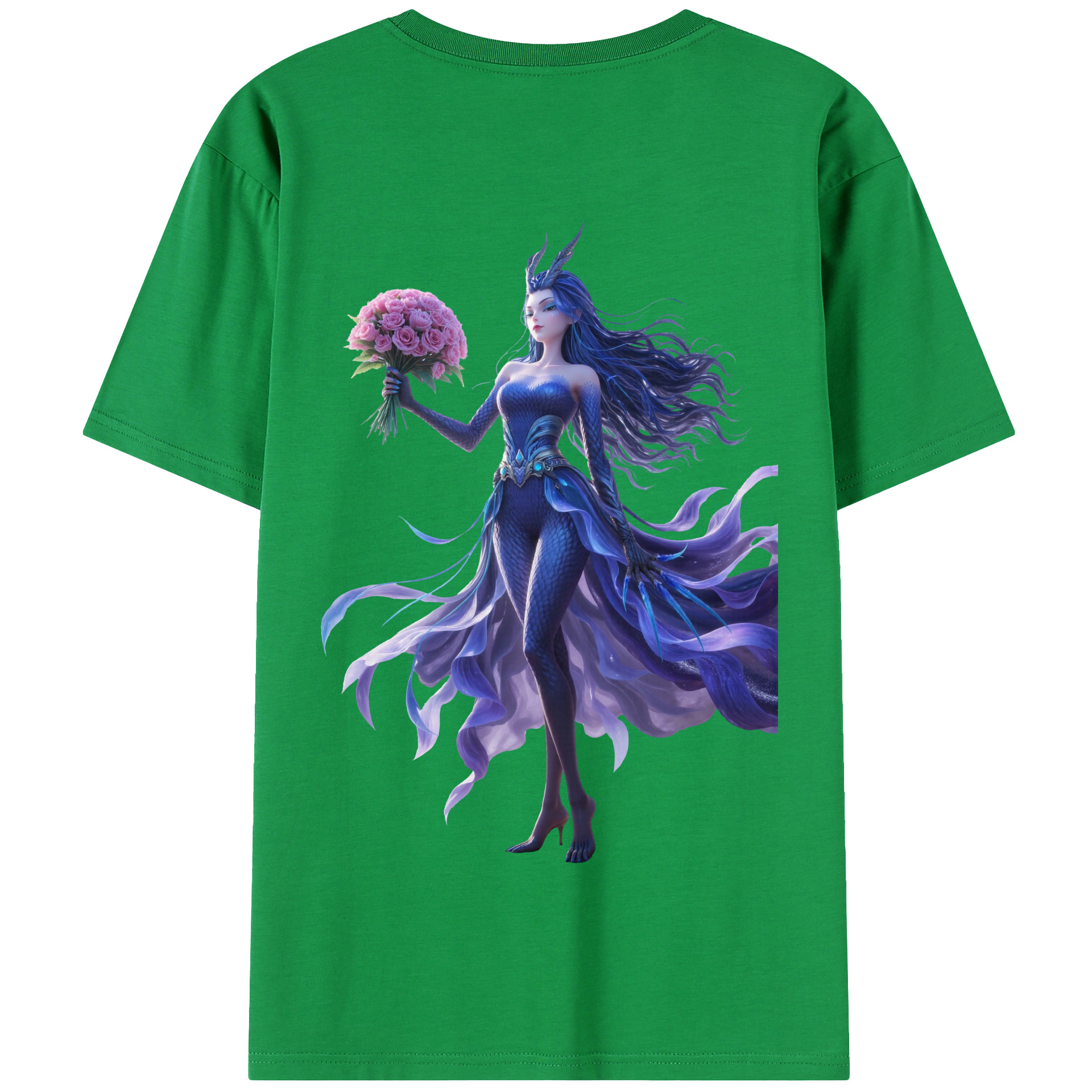 （画像用） Ne Zha 2 ナタ 魔童の大暴れ 綿100％半袖Tシャツ（背面プリント）