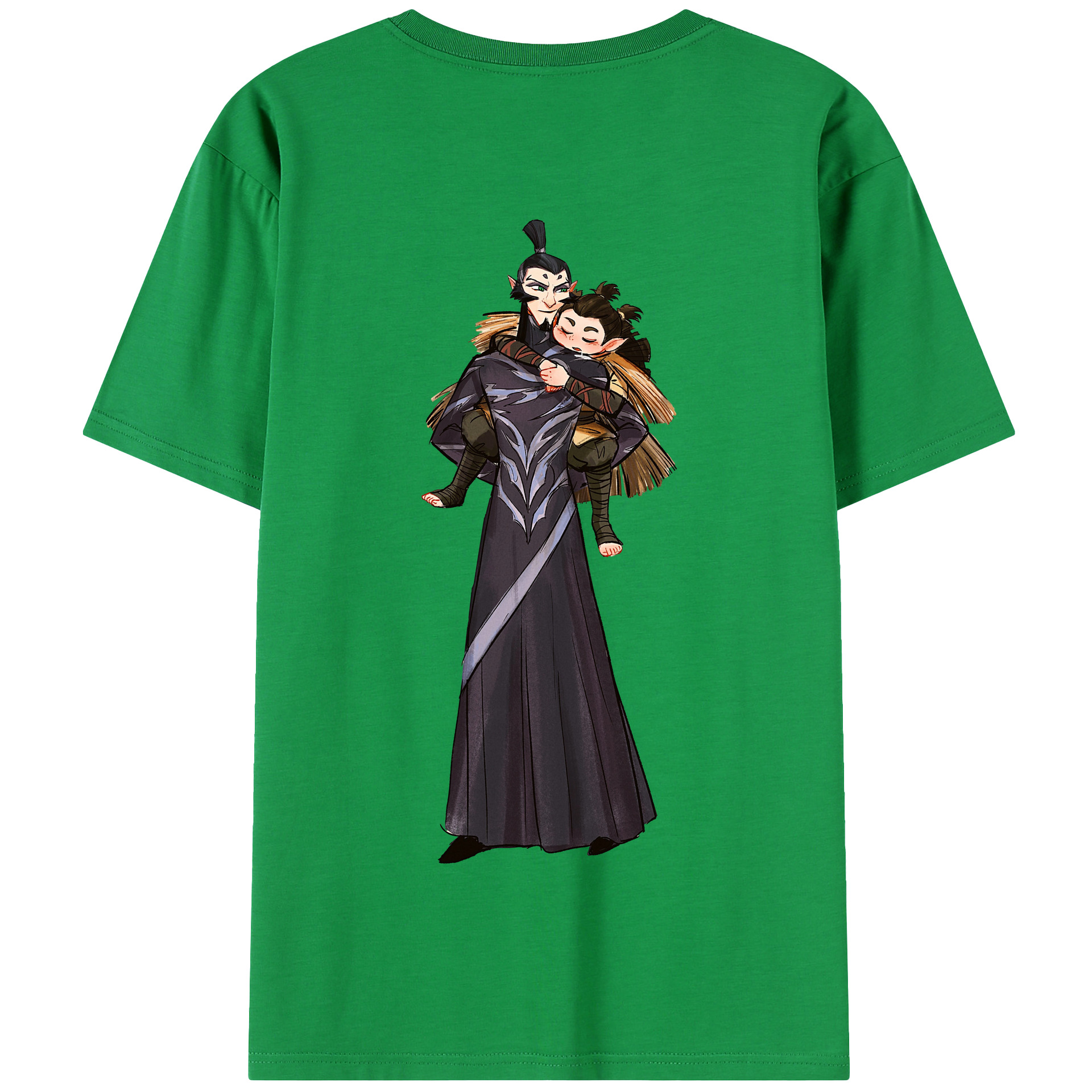 （画像用） Ne Zha 2 ナタ 魔童の大暴れ 綿100％半袖Tシャツ（背面プリント）