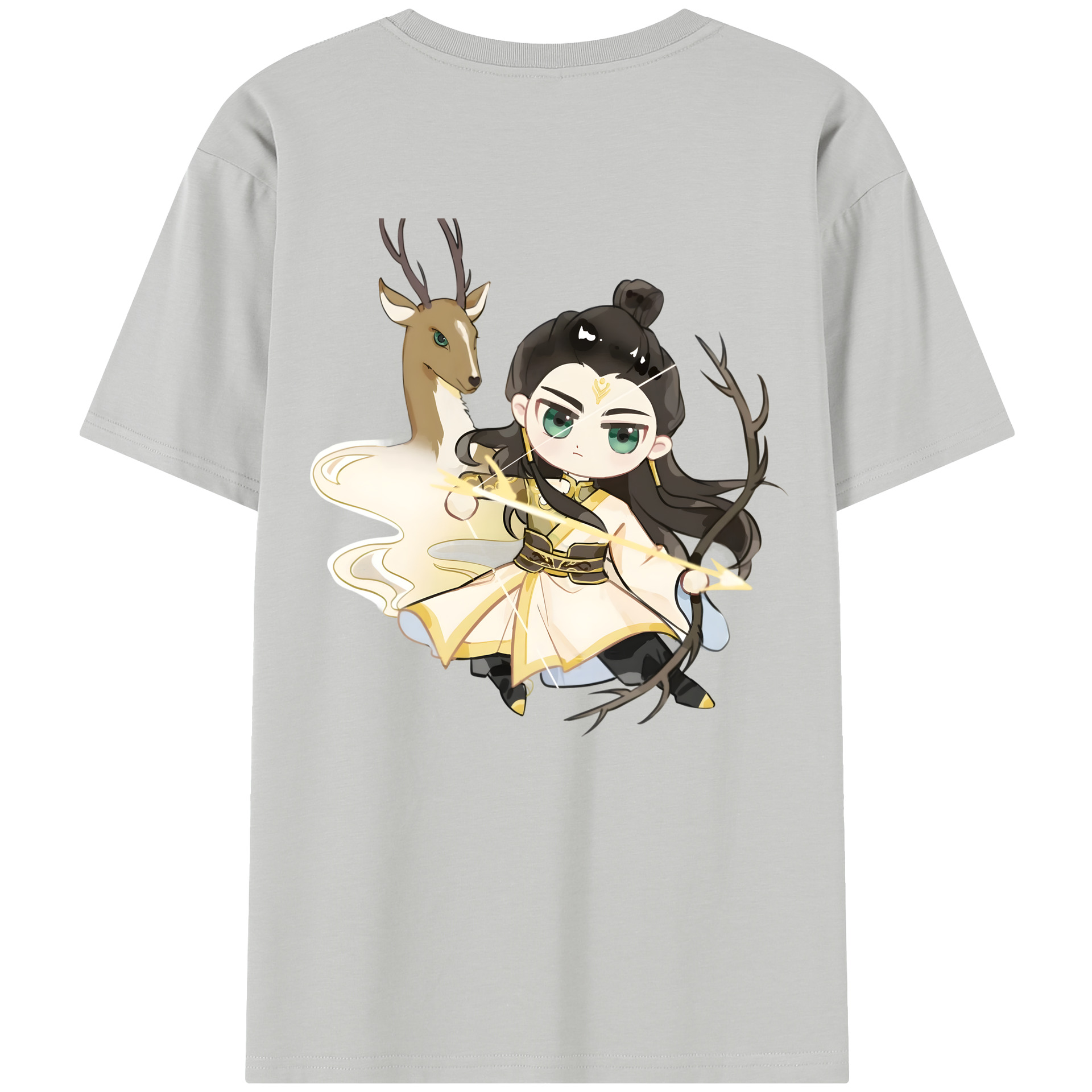 （画像用） Ne Zha 2 ナタ 魔童の大暴れ 綿100％半袖Tシャツ（背面プリント）