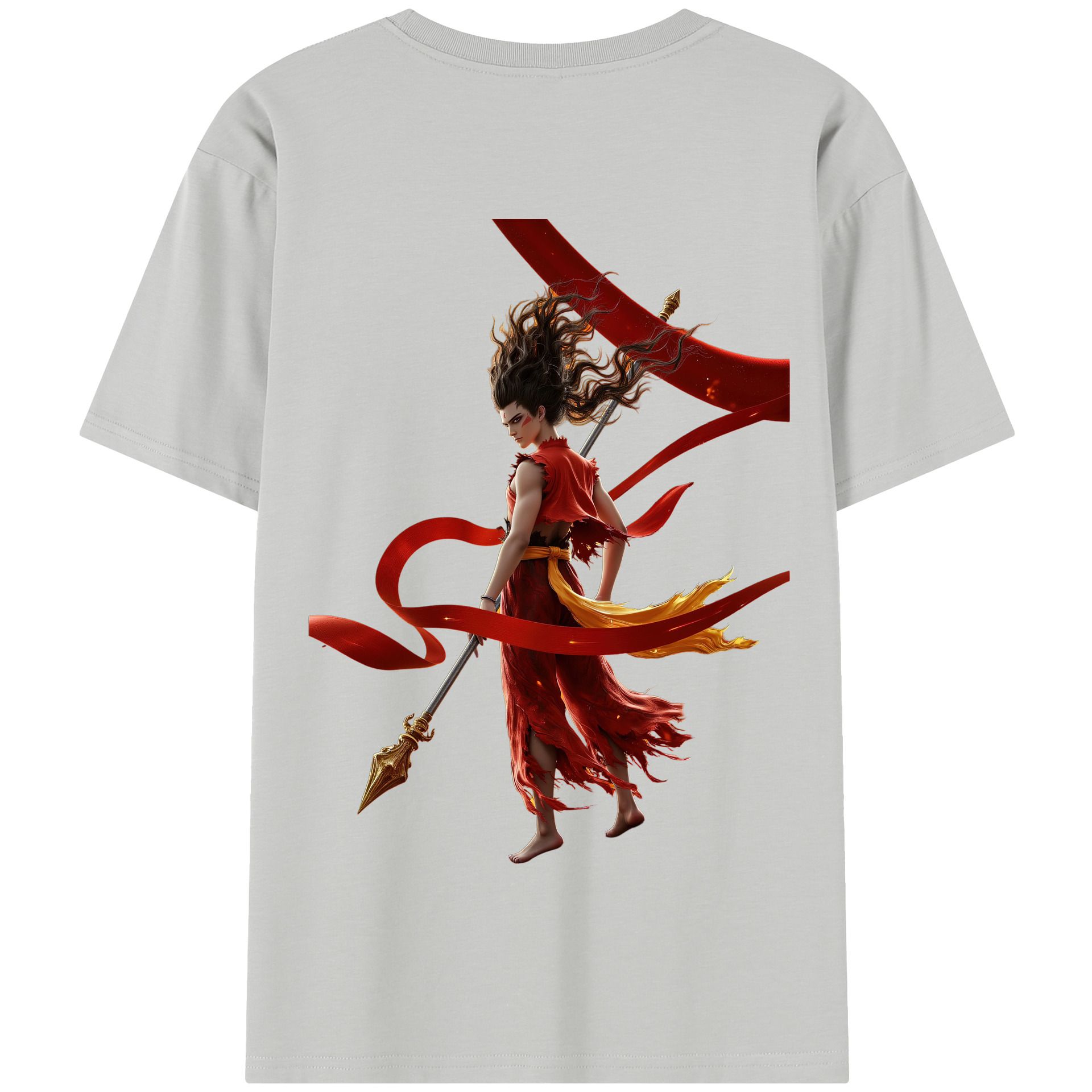 （画像用） Ne Zha 2 ナタ 魔童の大暴れ 綿100％半袖Tシャツ（背面プリント）