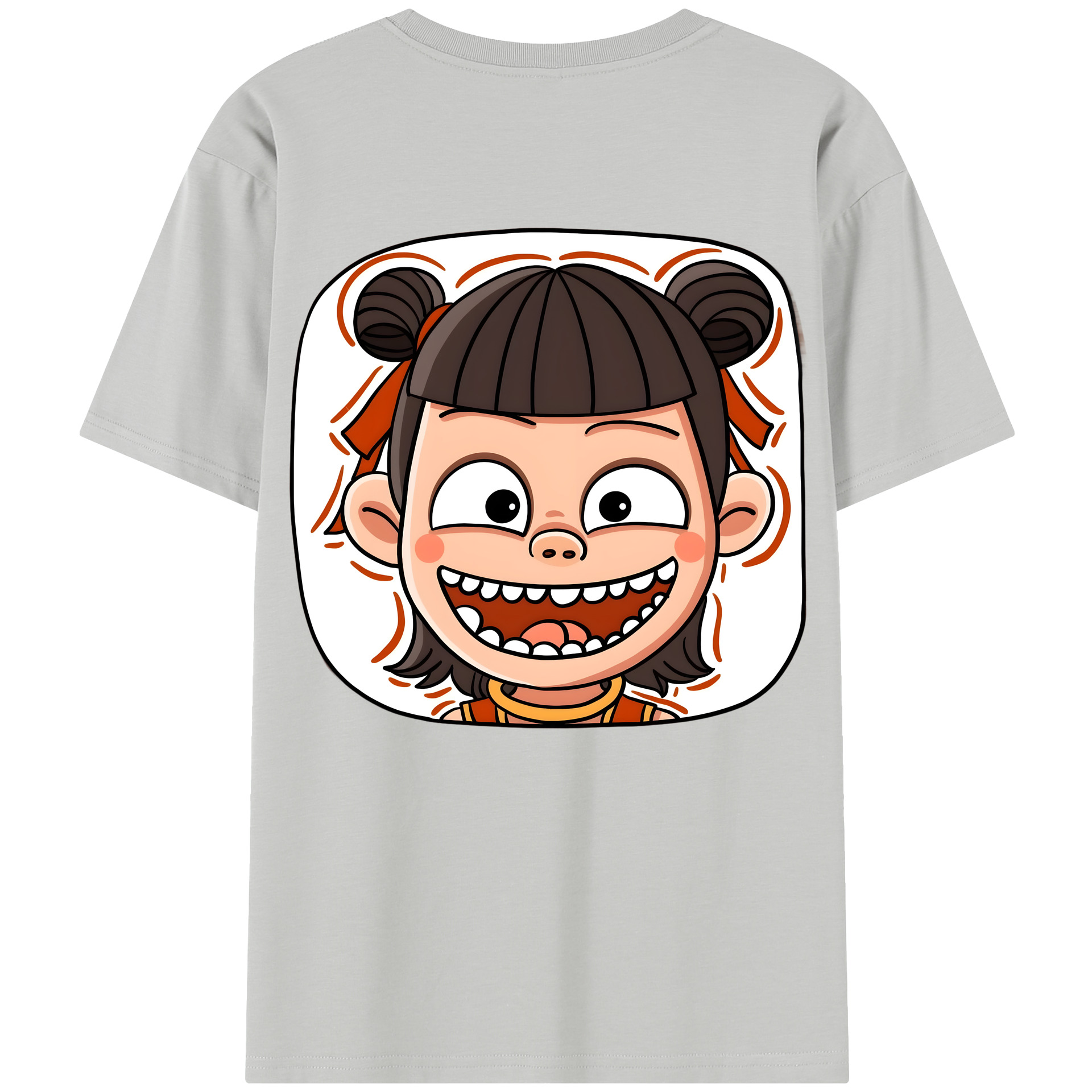（画像用） Ne Zha 2 ナタ 魔童の大暴れ 綿100％半袖Tシャツ（背面プリント）