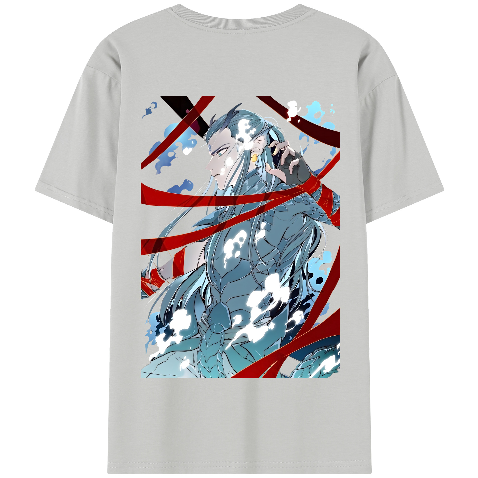 （画像用） Ne Zha 2 ナタ 魔童の大暴れ 綿100％半袖Tシャツ（背面プリント）