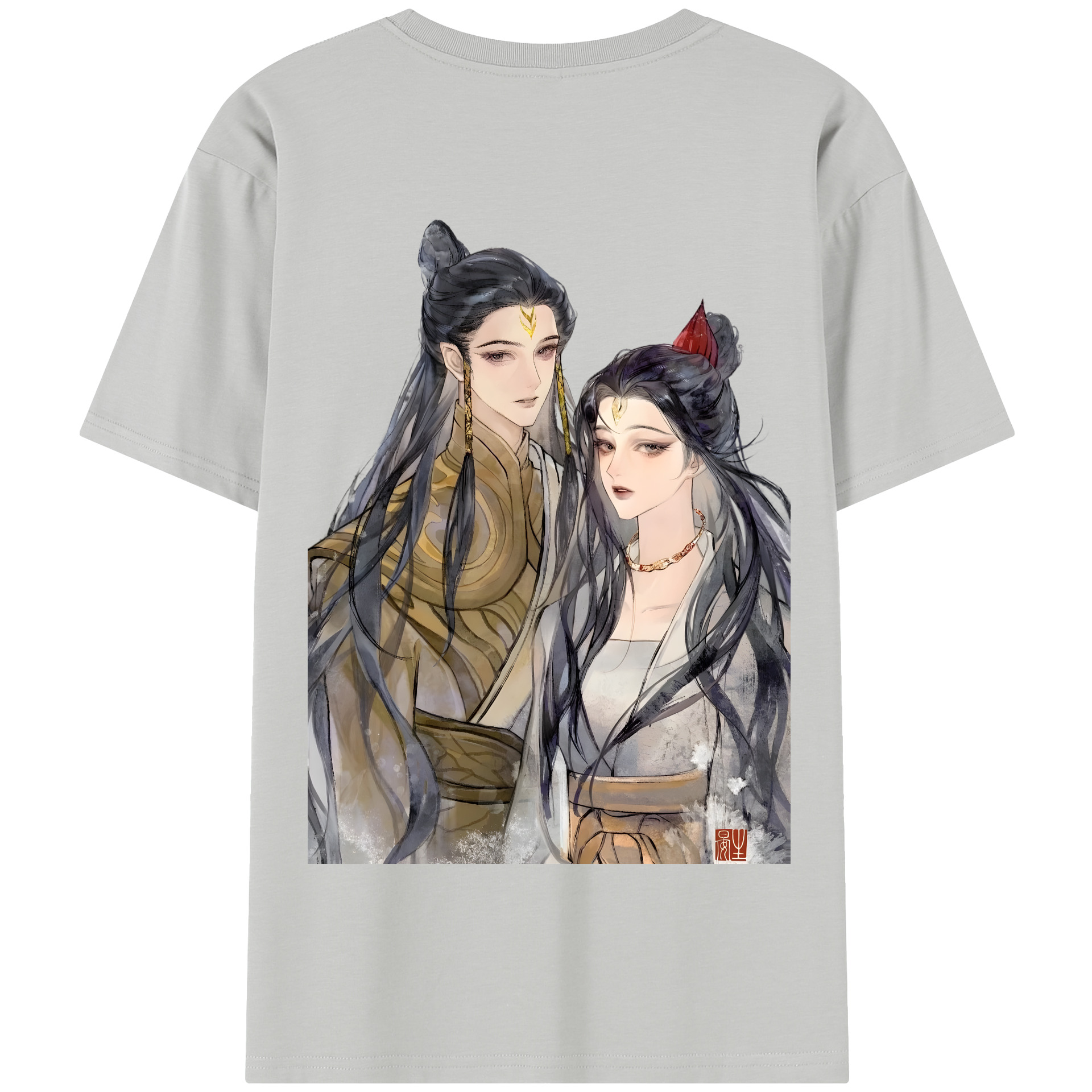 （画像用） Ne Zha 2 ナタ 魔童の大暴れ 綿100％半袖Tシャツ（背面プリント）