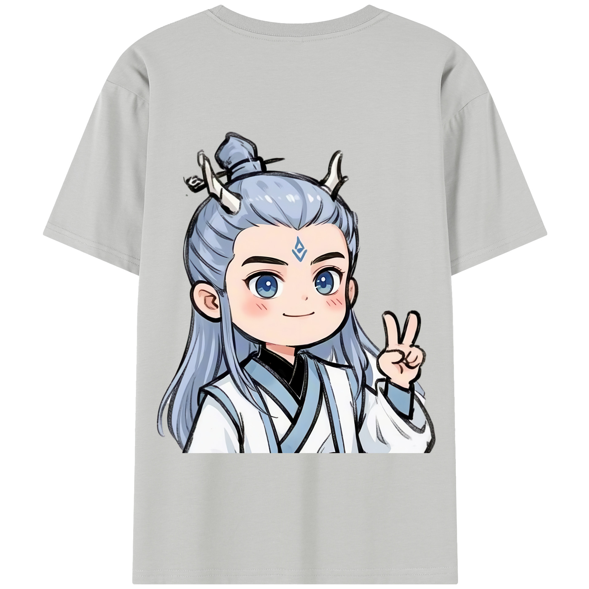 （画像用） Ne Zha 2 ナタ 魔童の大暴れ 綿100％半袖Tシャツ（背面プリント）