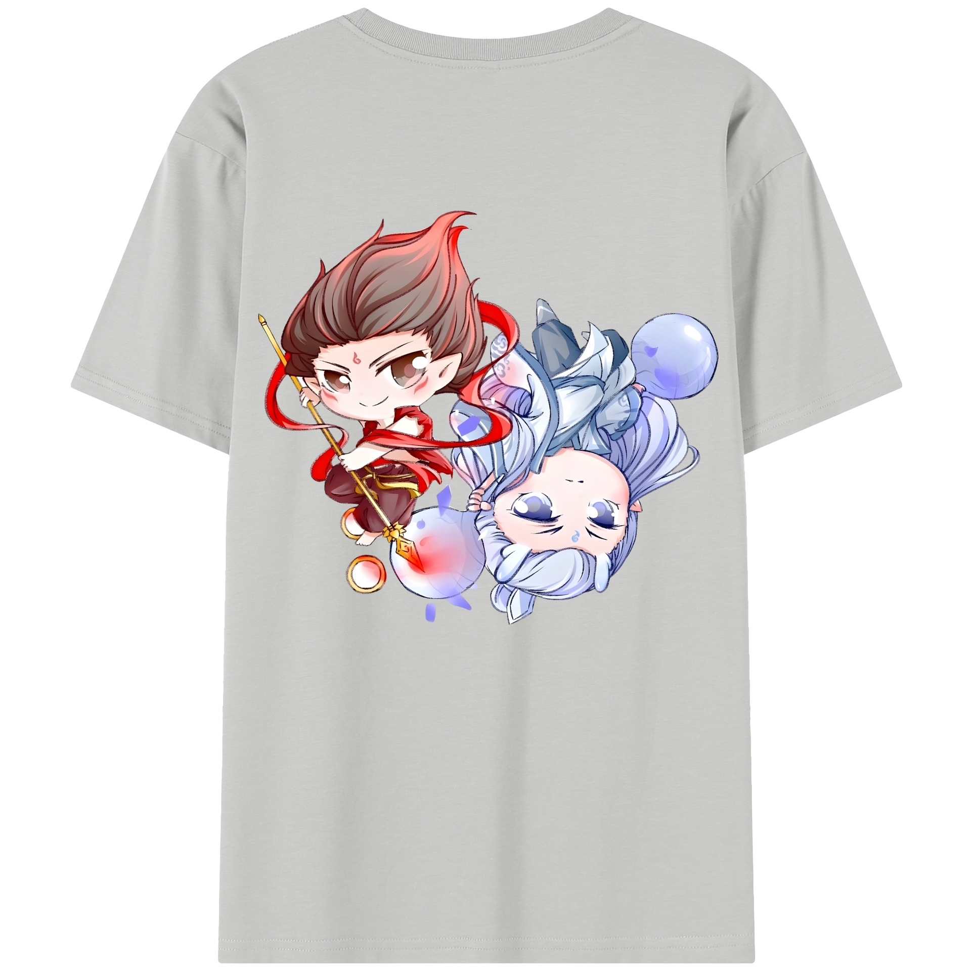 （画像用） Ne Zha 2 ナタ 魔童の大暴れ 綿100％半袖Tシャツ（背面プリント）