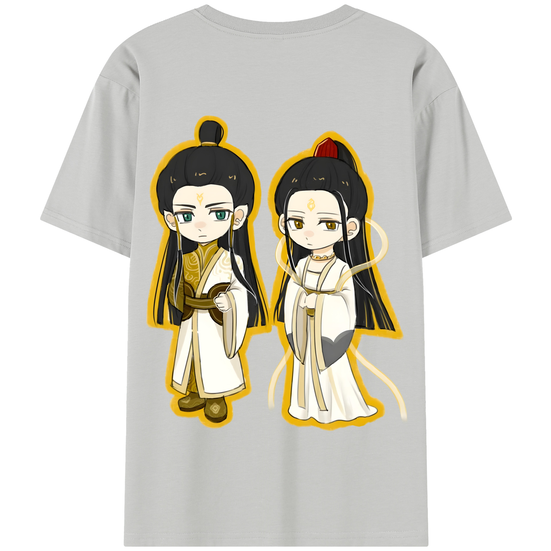 （画像用） Ne Zha 2 ナタ 魔童の大暴れ 綿100％半袖Tシャツ（背面プリント）