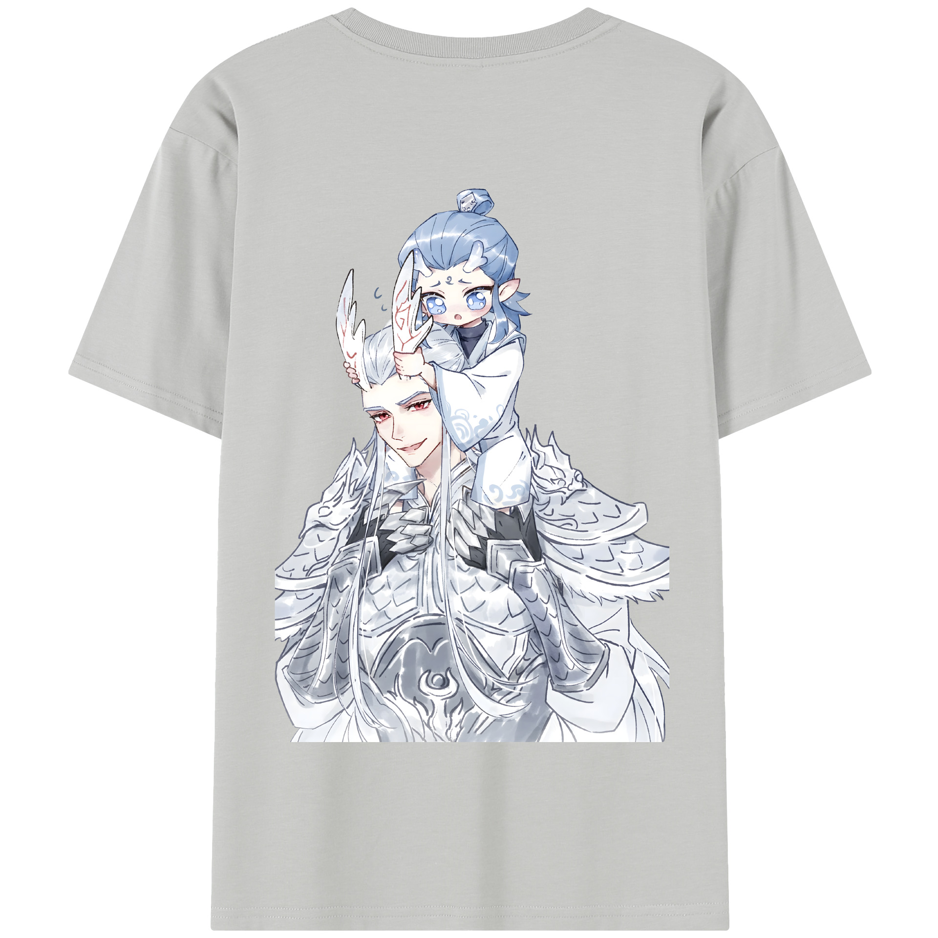 （画像用） Ne Zha 2 ナタ 魔童の大暴れ 綿100％半袖Tシャツ（背面プリント）