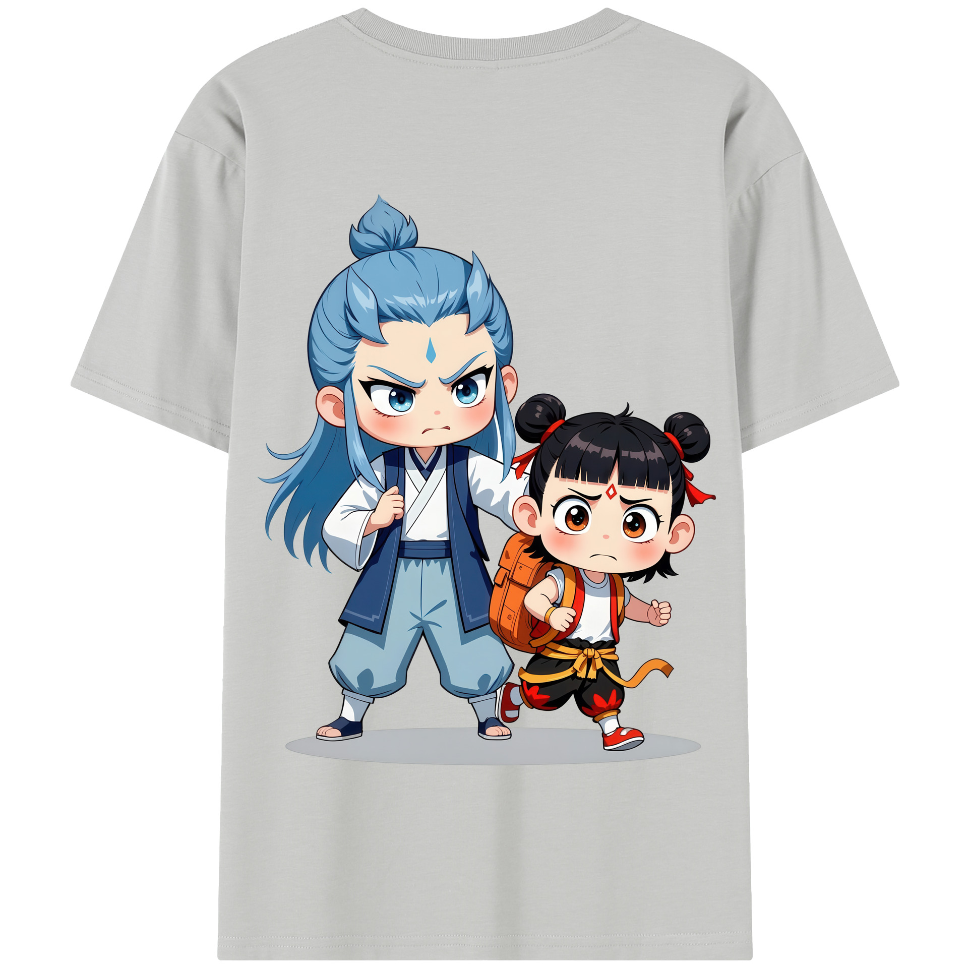 （画像用） Ne Zha 2 ナタ 魔童の大暴れ 綿100％半袖Tシャツ（背面プリント）