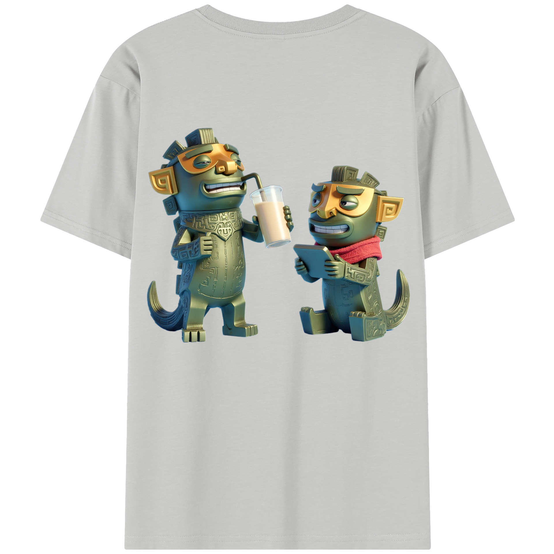 （画像用） Ne Zha 2 ナタ 魔童の大暴れ 綿100％半袖Tシャツ（背面プリント）