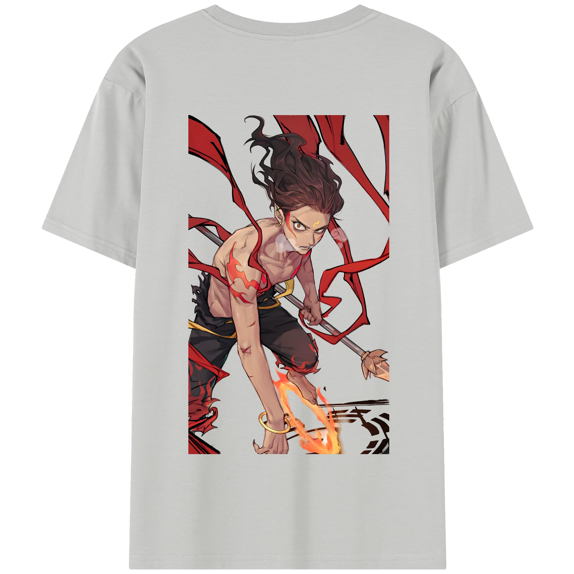 （画像用） Ne Zha 2 ナタ 魔童の大暴れ 綿100％半袖Tシャツ（背面プリント）