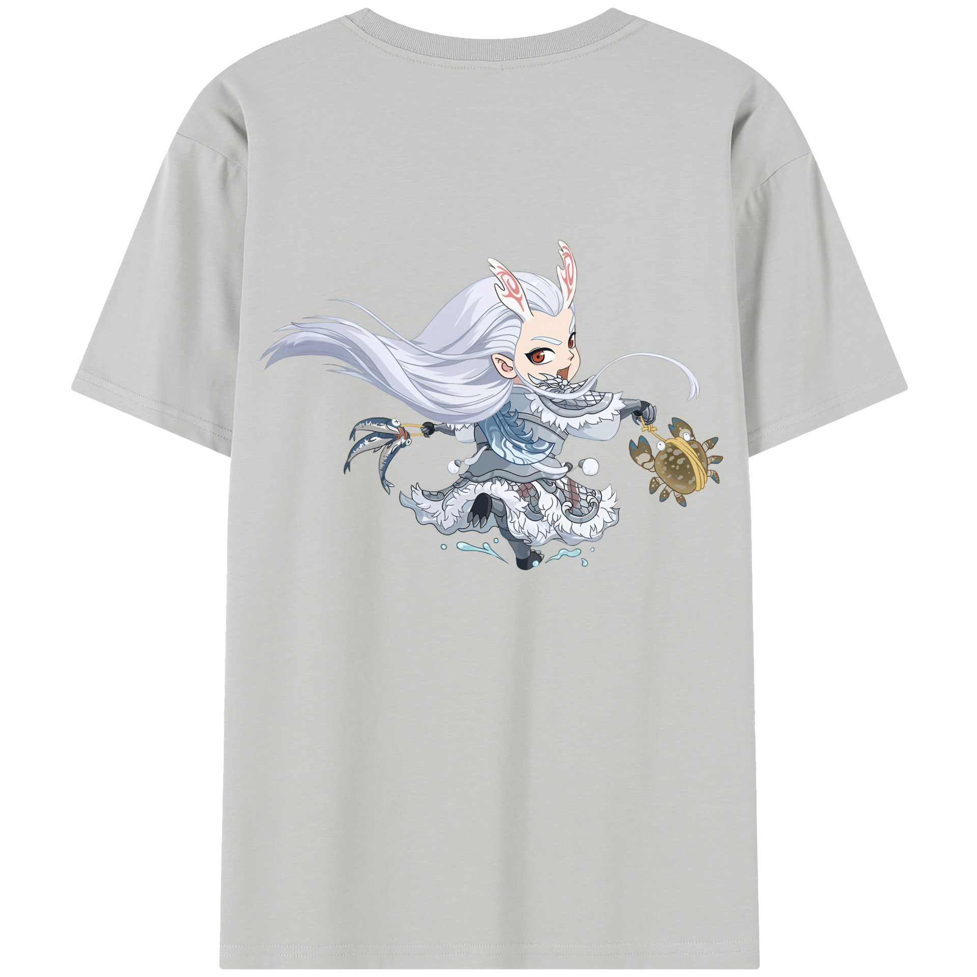 （画像用） Ne Zha 2 ナタ 魔童の大暴れ 綿100％半袖Tシャツ（背面プリント）
