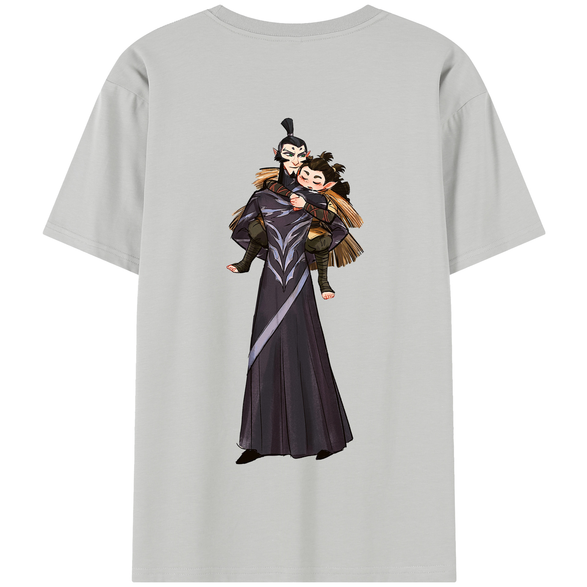 （画像用） Ne Zha 2 ナタ 魔童の大暴れ 綿100％半袖Tシャツ（背面プリント）