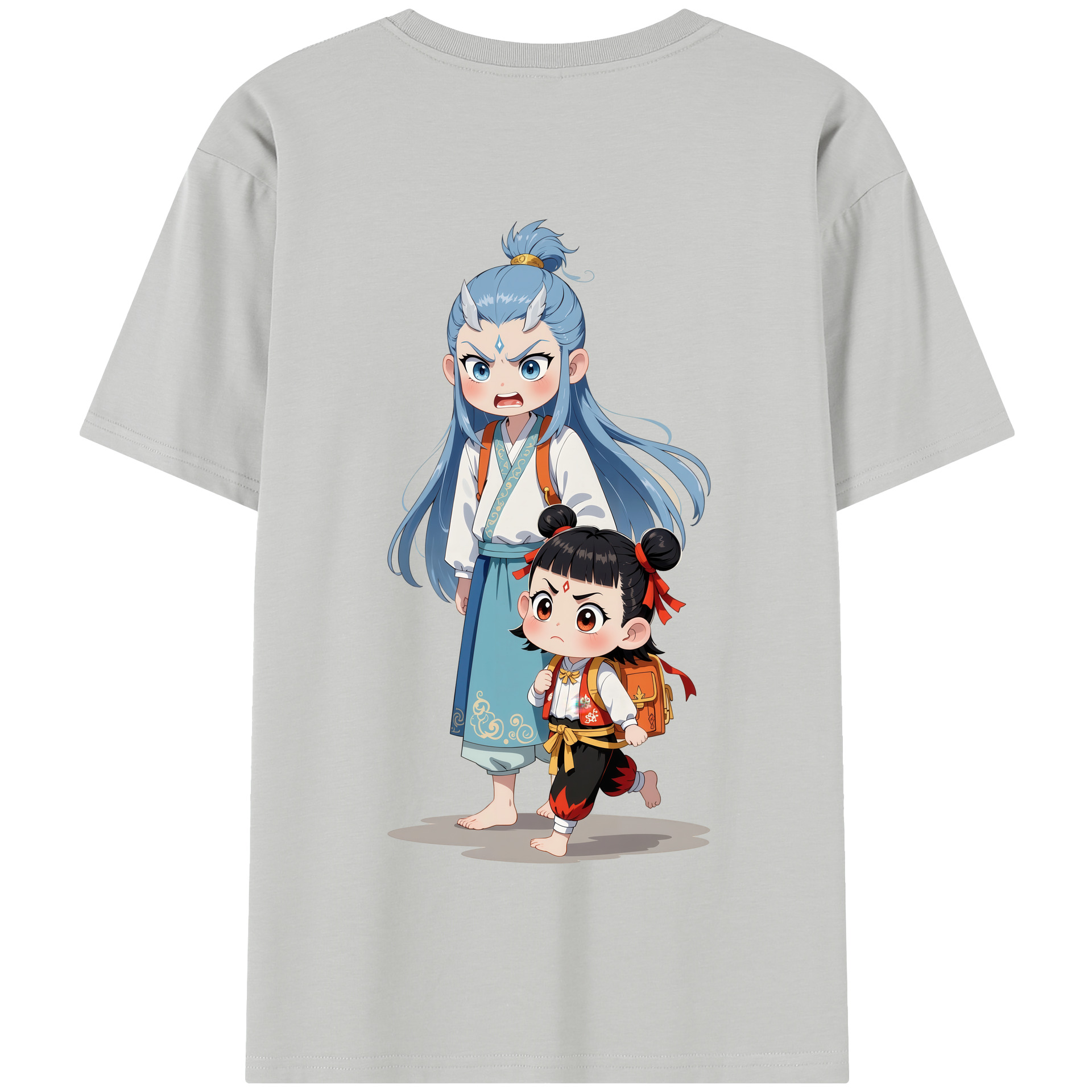 （画像用） Ne Zha 2 ナタ 魔童の大暴れ 綿100％半袖Tシャツ（背面プリント）