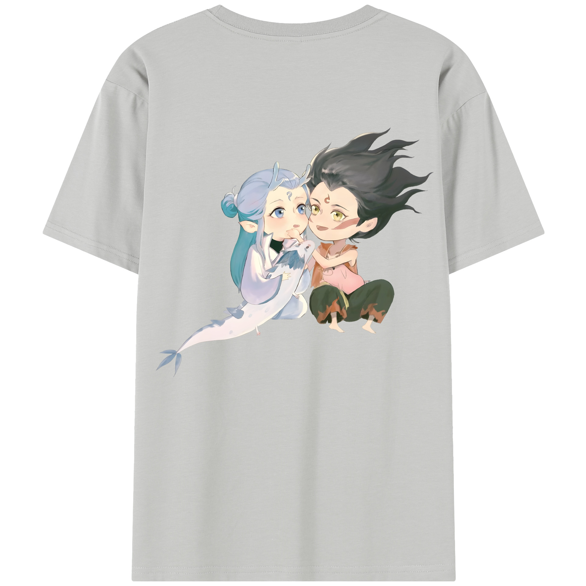 （画像用） Ne Zha 2 ナタ 魔童の大暴れ 綿100％半袖Tシャツ（背面プリント）
