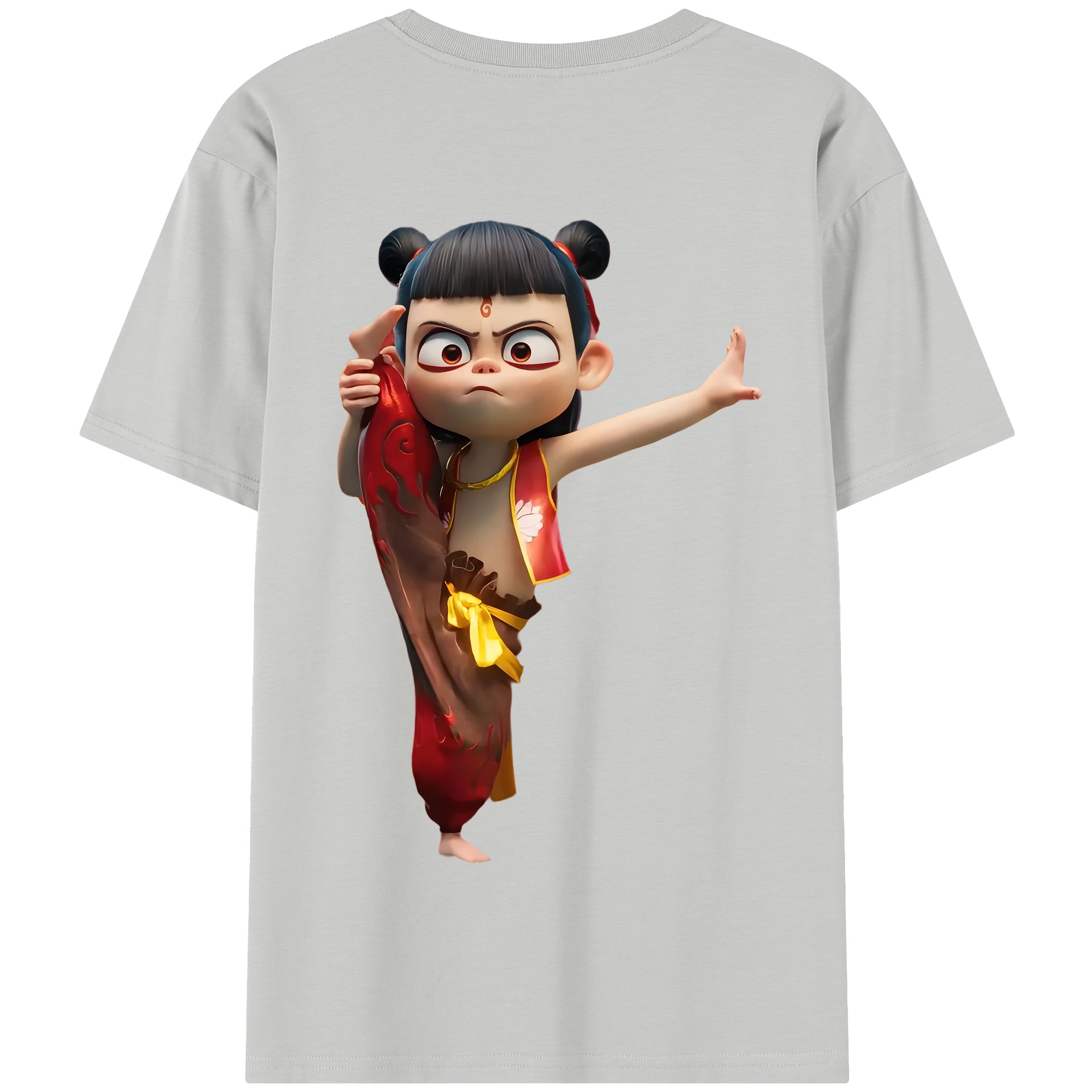 （画像用） Ne Zha 2 ナタ 魔童の大暴れ 綿100％半袖Tシャツ（背面プリント）