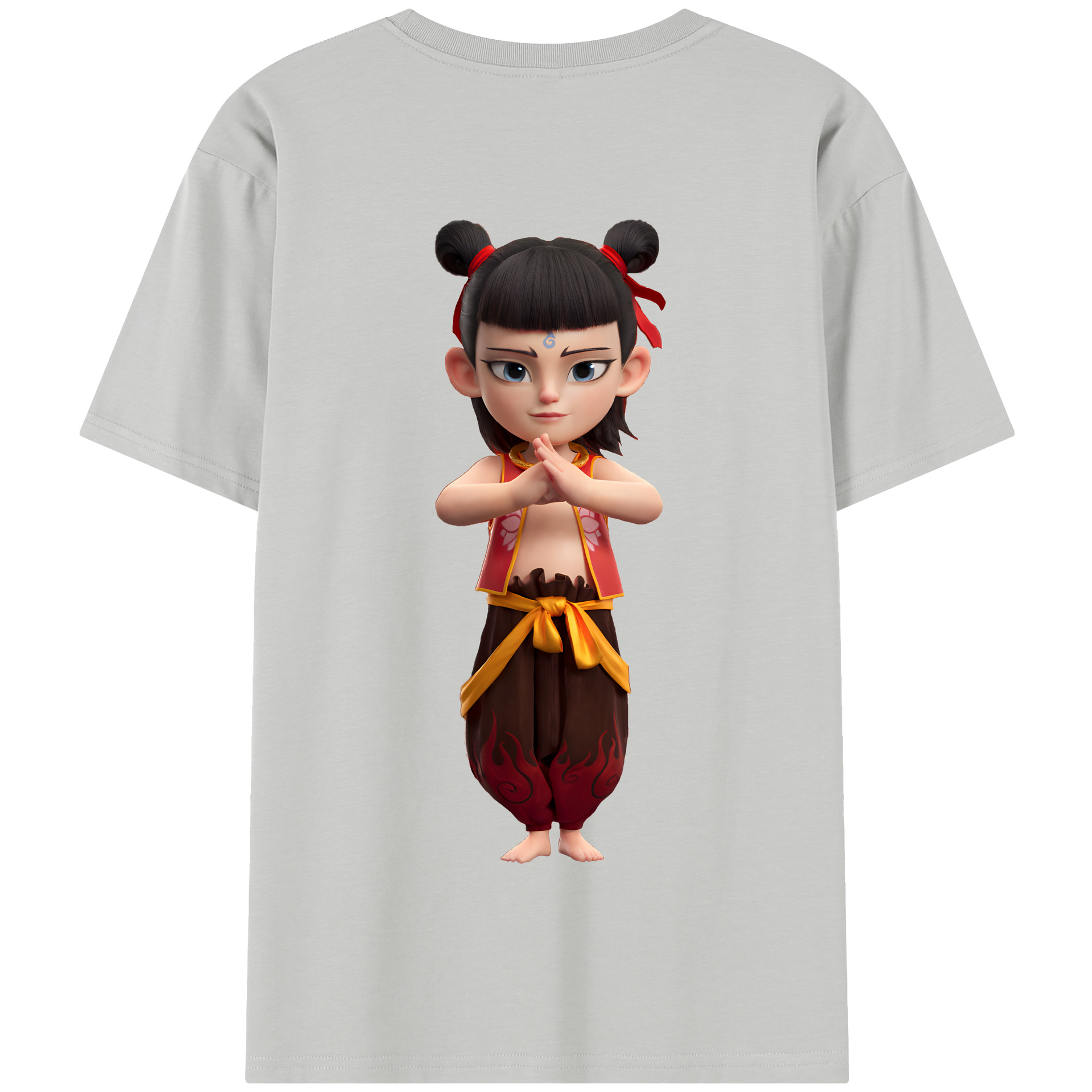 （画像用） Ne Zha 2 ナタ 魔童の大暴れ 綿100％半袖Tシャツ（背面プリント）