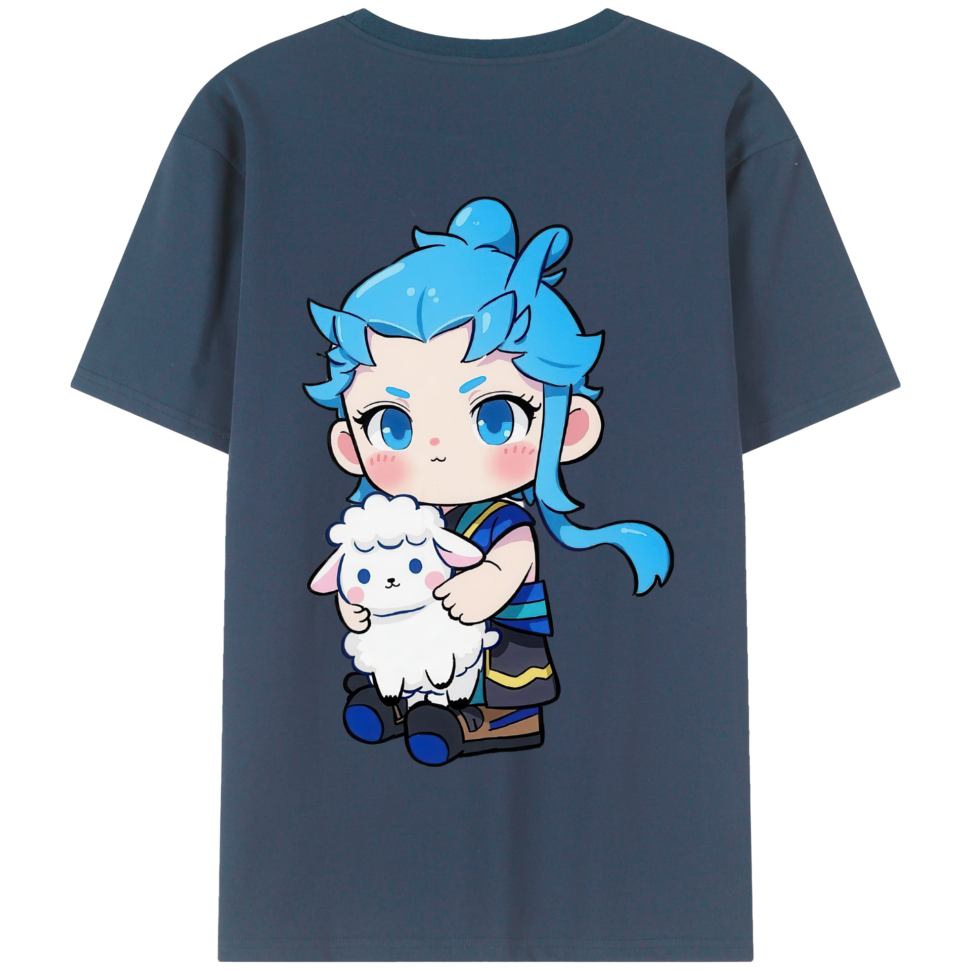 （画像用） Ne Zha 2 ナタ 魔童の大暴れ 綿100％半袖Tシャツ（背面プリント）