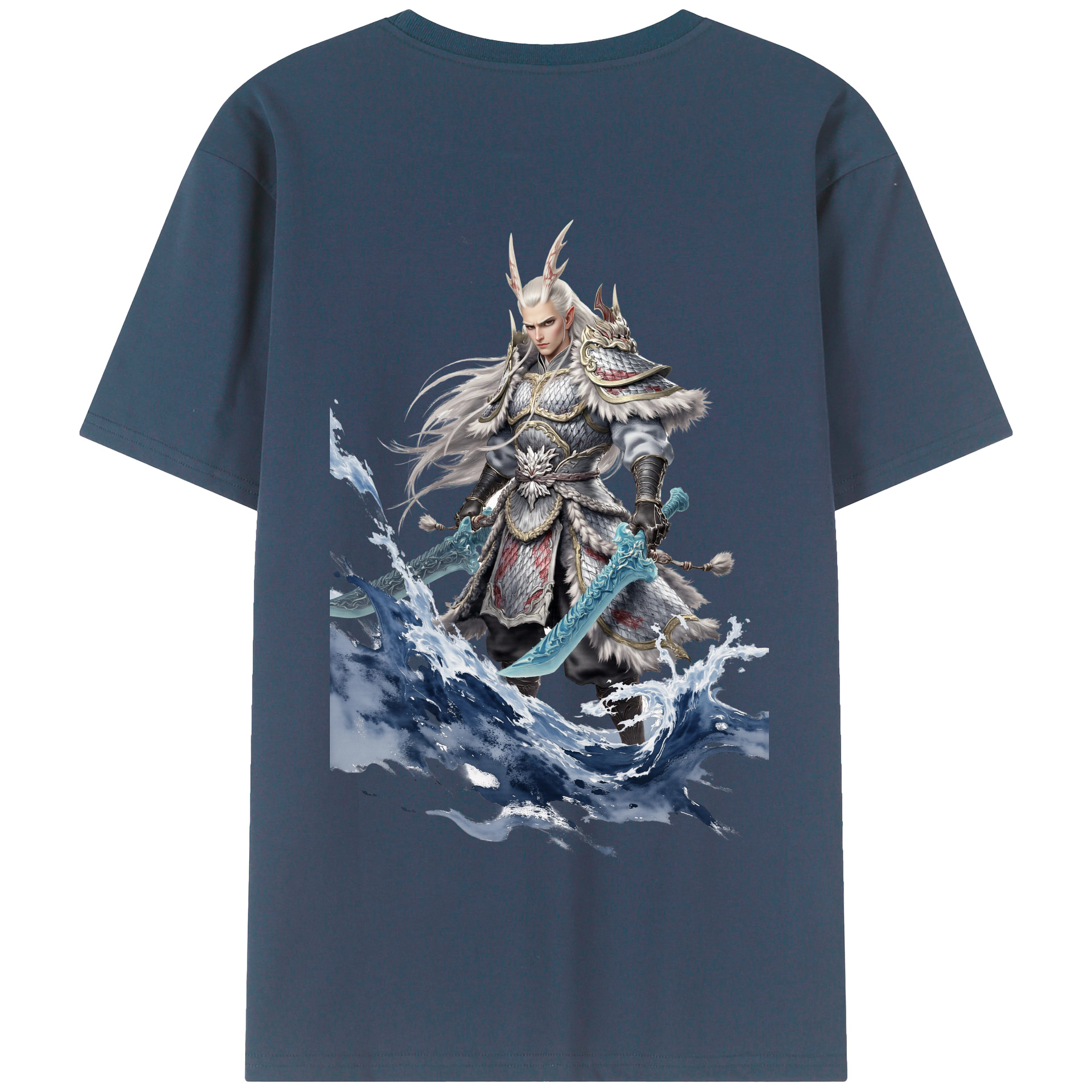 （画像用） Ne Zha 2 ナタ 魔童の大暴れ 綿100％半袖Tシャツ（背面プリント）