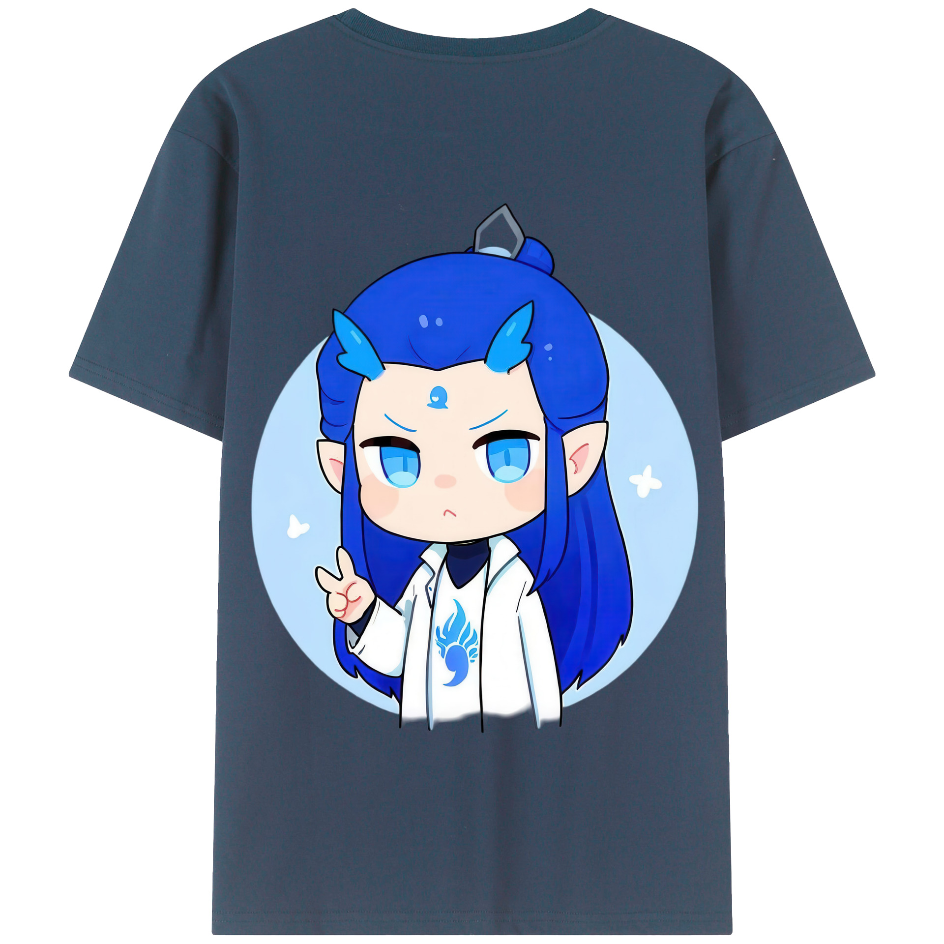 （画像用） Ne Zha 2 ナタ 魔童の大暴れ 綿100％半袖Tシャツ（背面プリント）