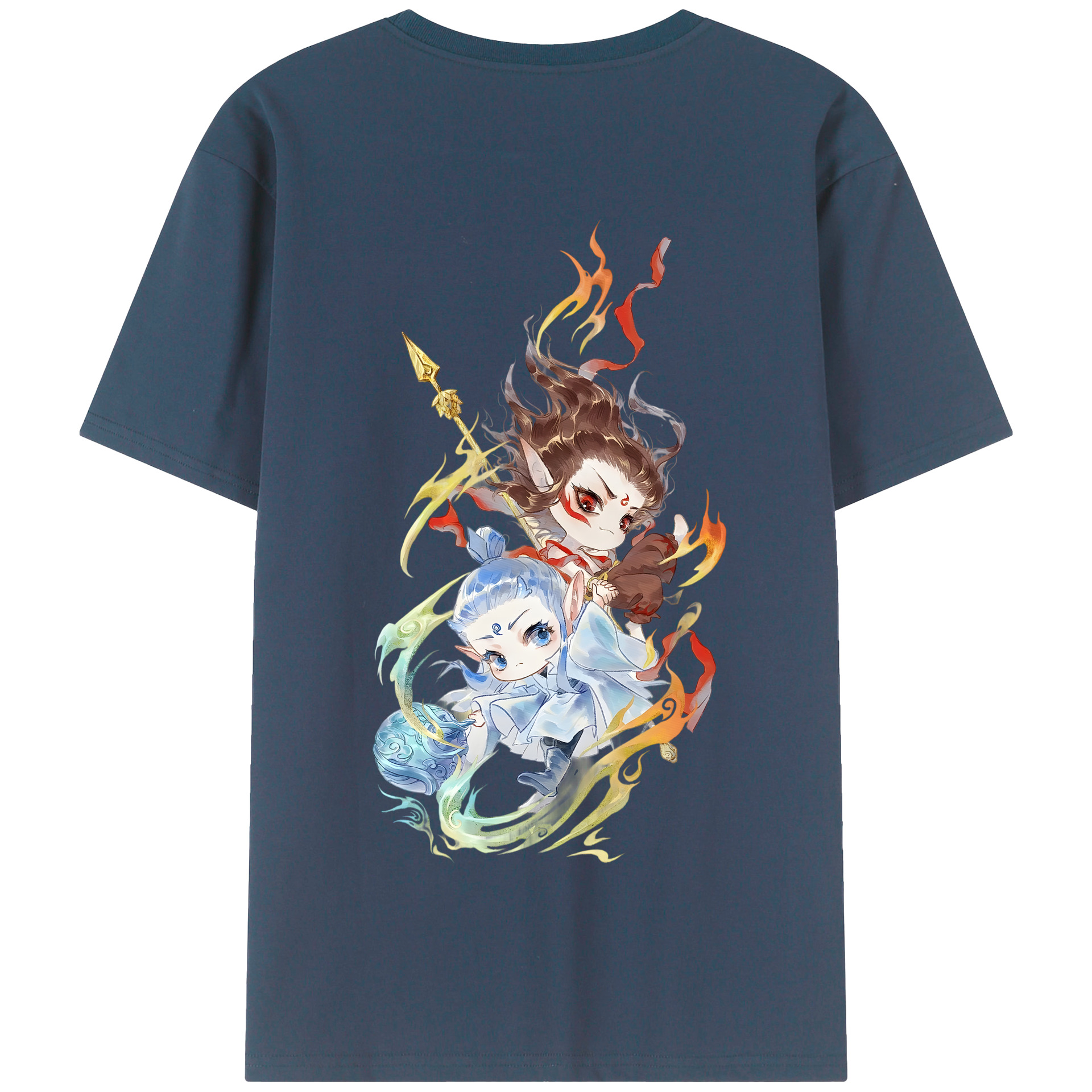 Ne Zha 2 ナタ 魔童の大暴れ 綿100％半袖Tシャツ（背面プリント）