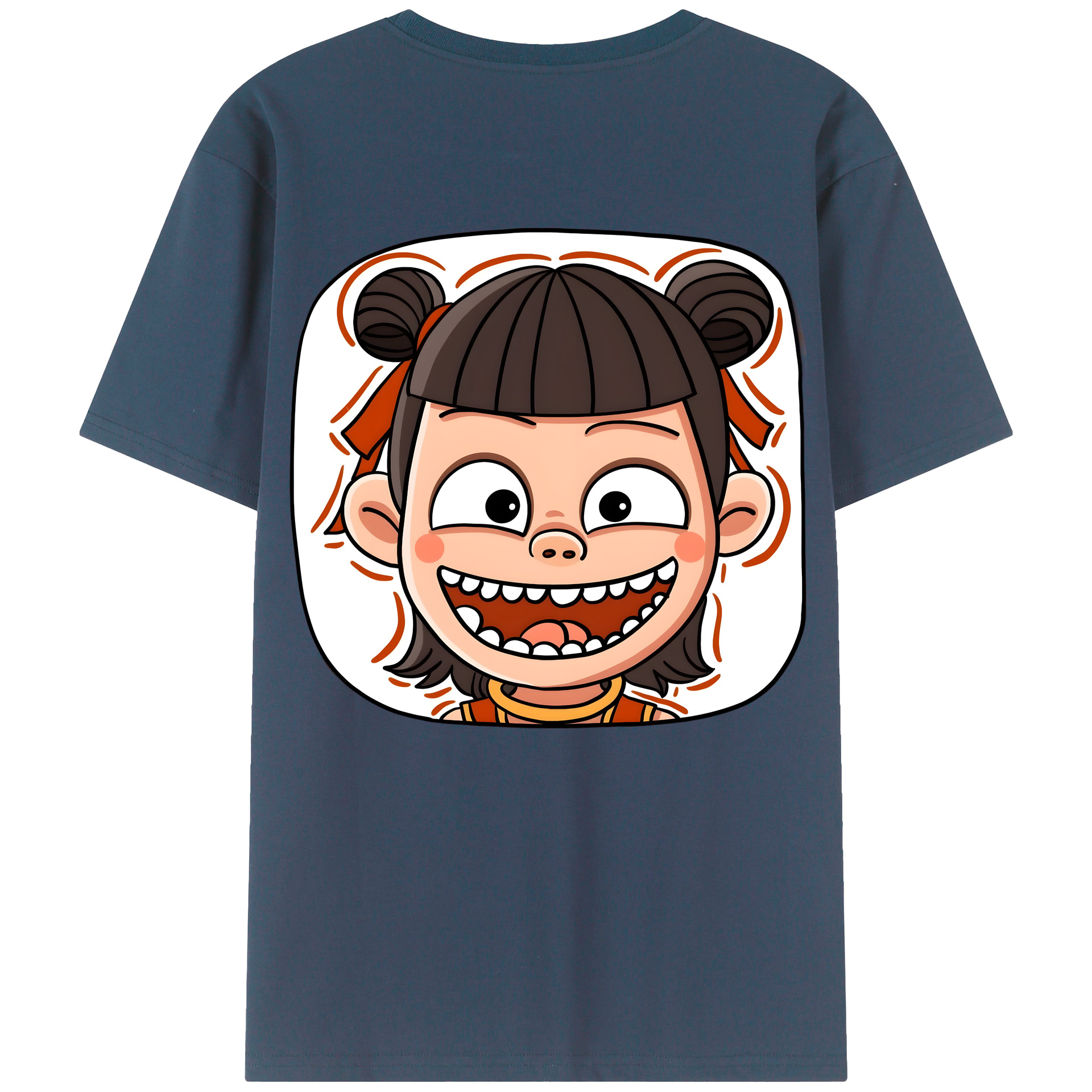 （画像用） Ne Zha 2 ナタ 魔童の大暴れ 綿100％半袖Tシャツ（背面プリント）