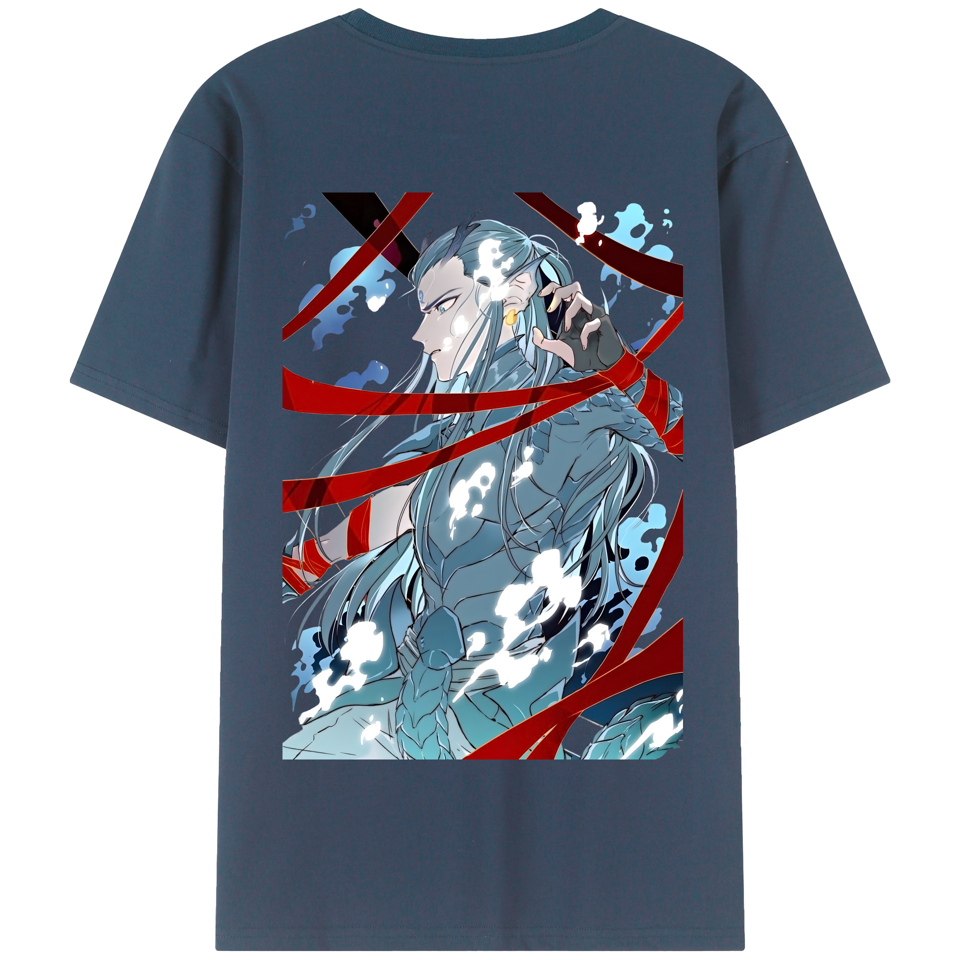 （画像用） Ne Zha 2 ナタ 魔童の大暴れ 綿100％半袖Tシャツ（背面プリント）