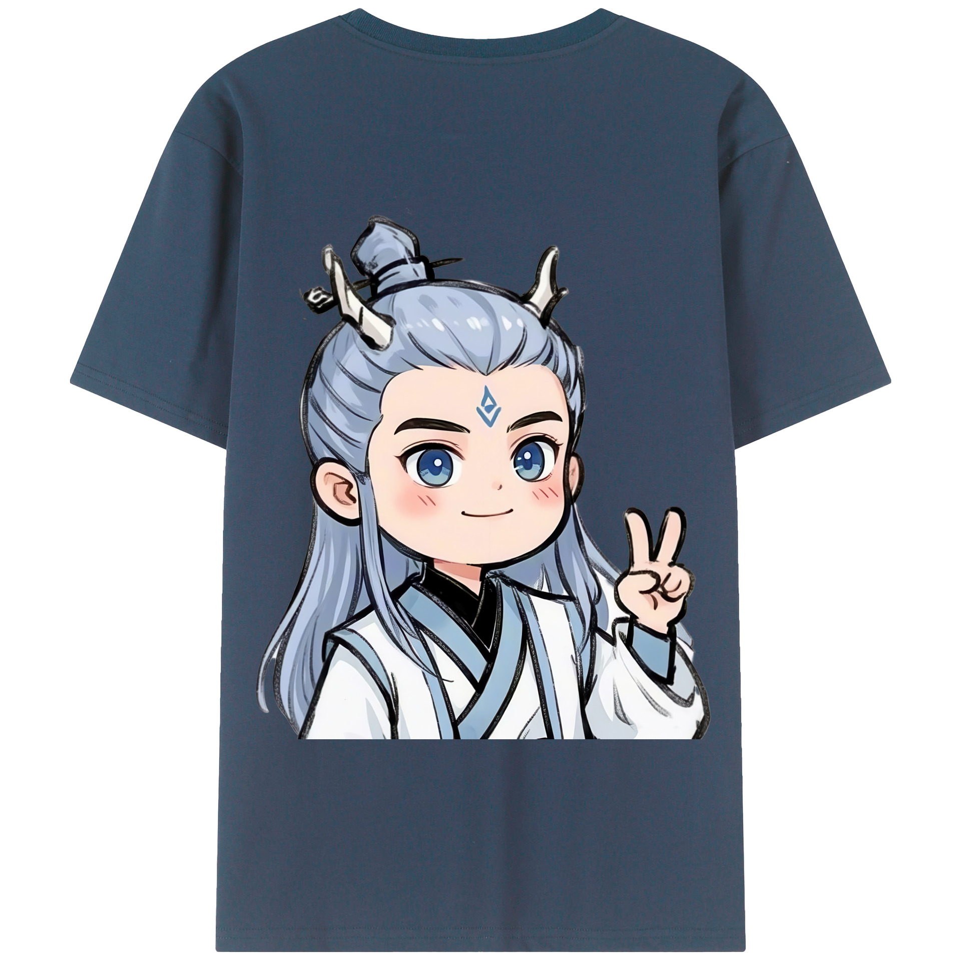 （画像用） Ne Zha 2 ナタ 魔童の大暴れ 綿100％半袖Tシャツ（背面プリント）
